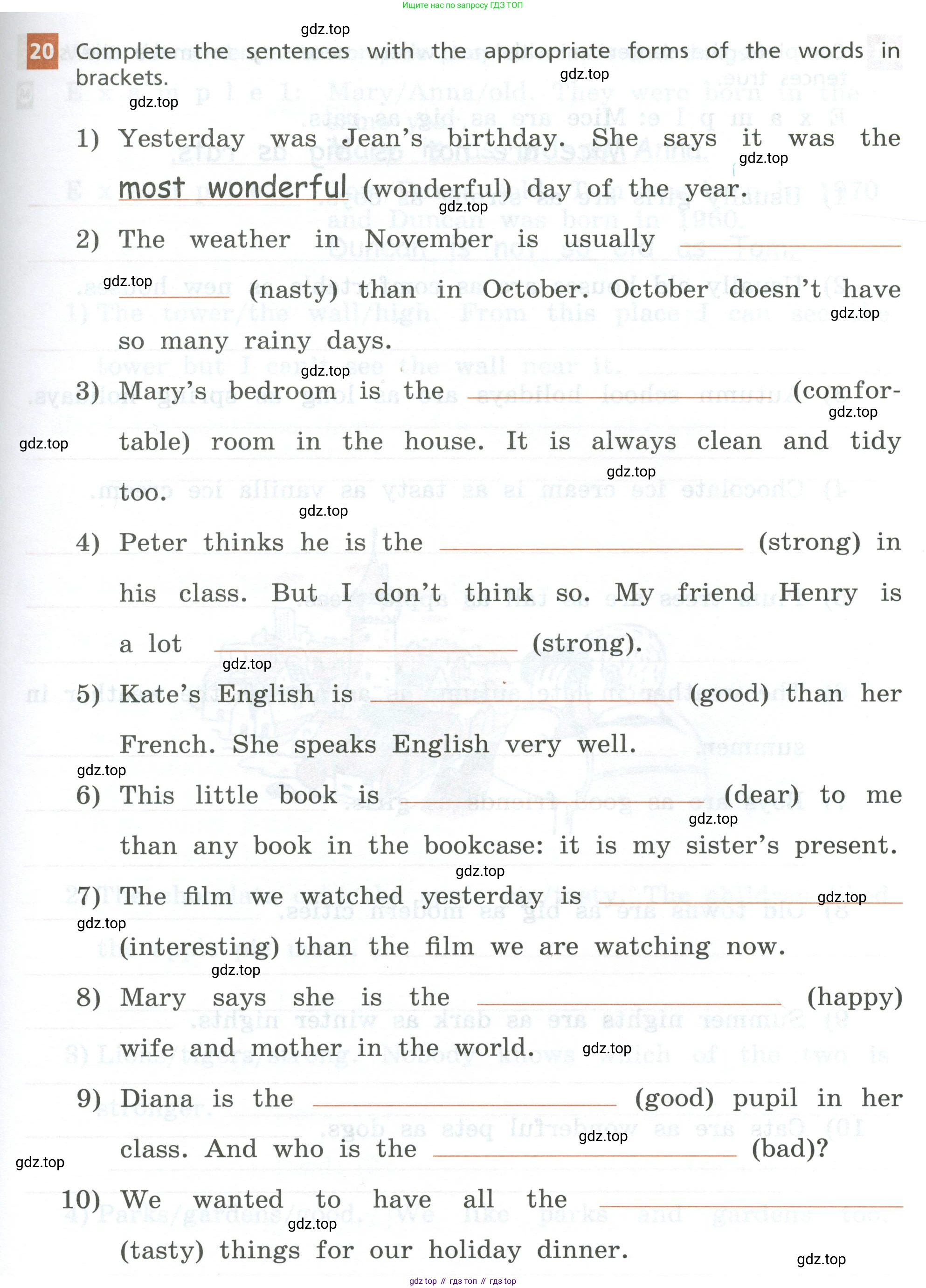 Английский язык (english), 5 класс рабочая тетрадь, авторы: Афанасьева Ольга Васильевна (Afanasyeva Olga), Михеева Ирина Владимировна (Mikheeva Irina), Баранова Ксения Михайловна (Baranova Ksenia), издательство Просвещение, Москва, 2023, страница 15, номер 20, Условие