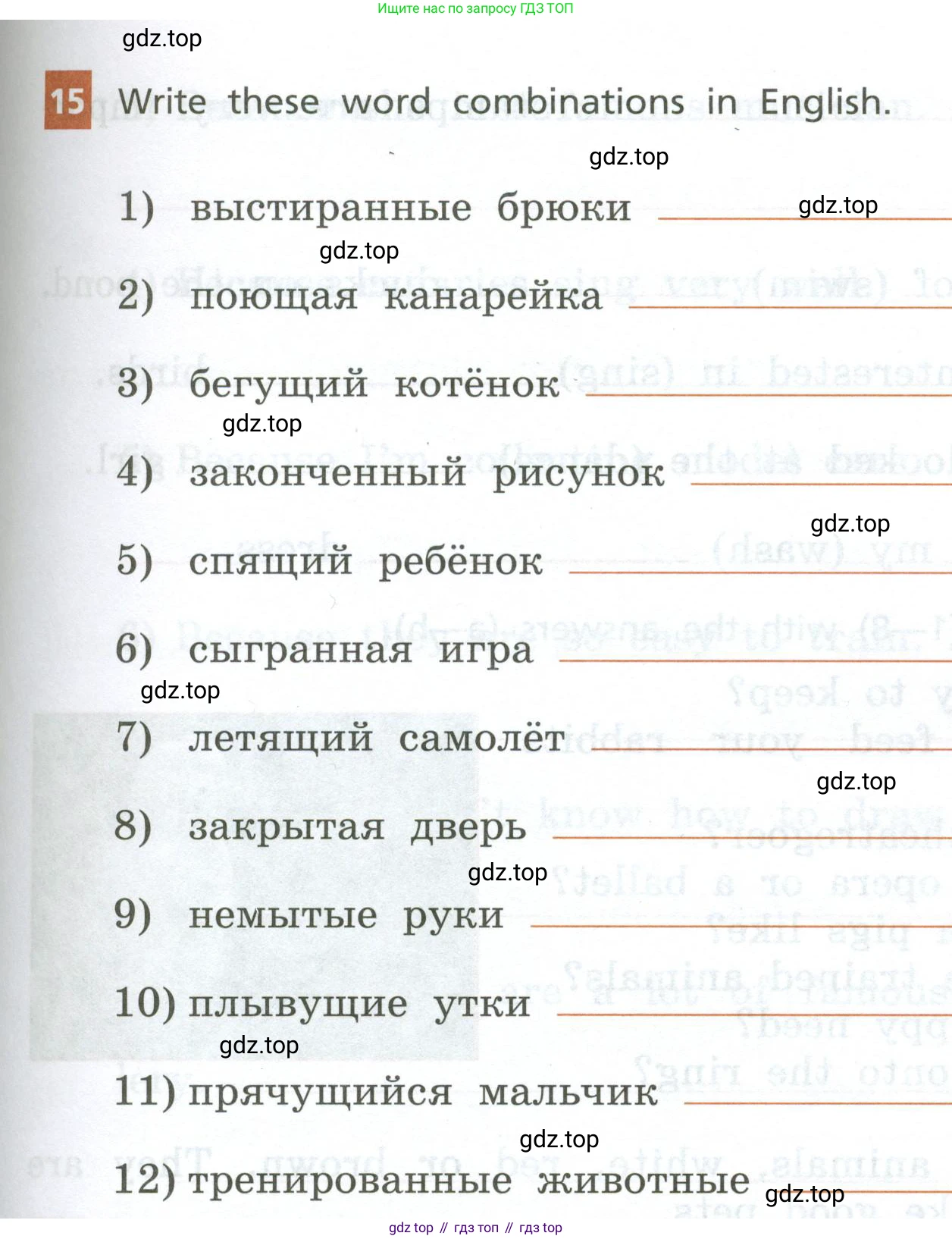 Английский язык (english), 5 класс рабочая тетрадь, авторы: Афанасьева Ольга Васильевна (Afanasyeva Olga), Михеева Ирина Владимировна (Mikheeva Irina), Баранова Ксения Михайловна (Baranova Ksenia), издательство Просвещение, Москва, 2023, страница 73, номер 15, Условие