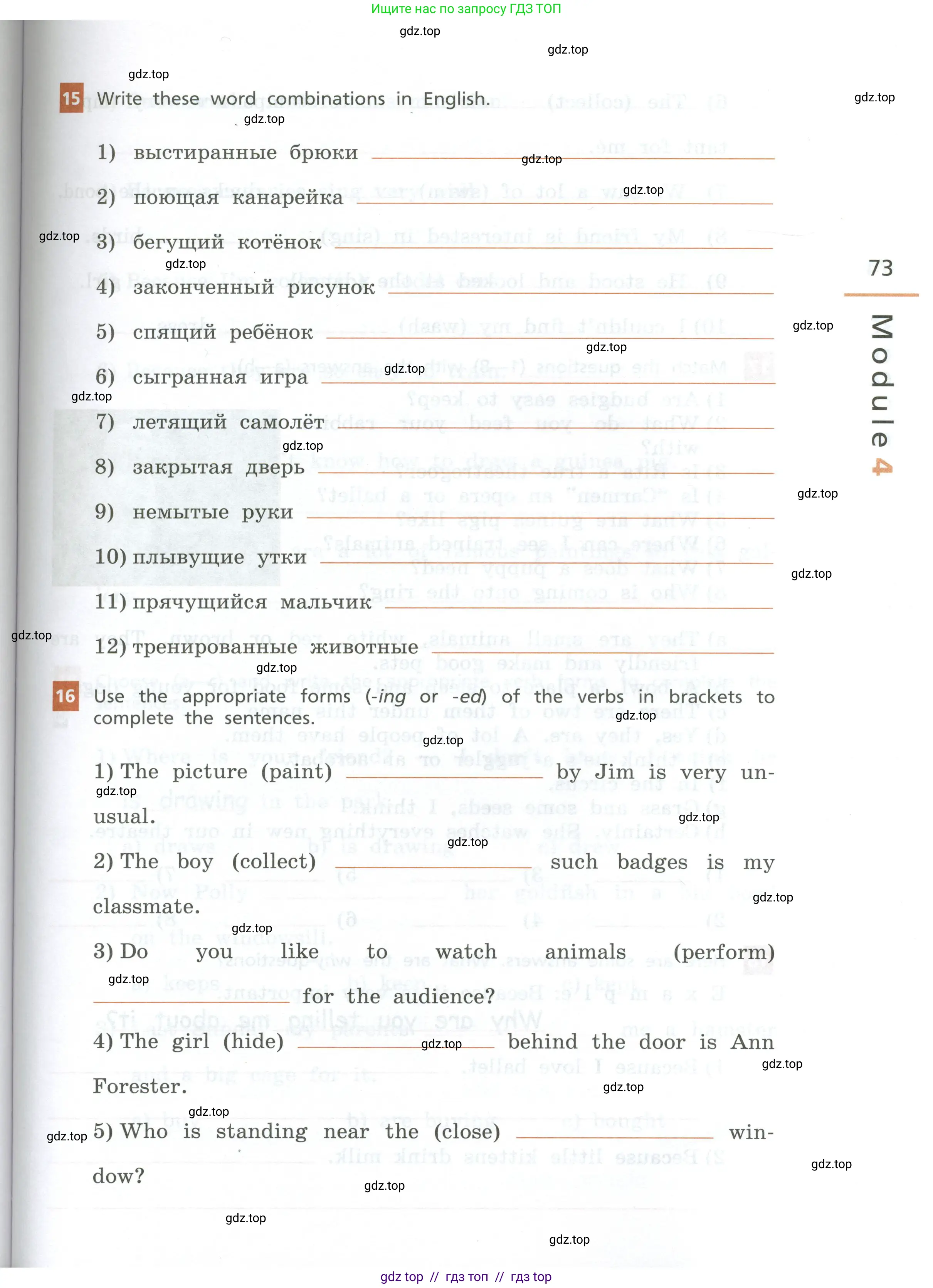 Английский язык (english), 5 класс рабочая тетрадь, авторы: Афанасьева Ольга Васильевна (Afanasyeva Olga), Михеева Ирина Владимировна (Mikheeva Irina), Баранова Ксения Михайловна (Baranova Ksenia), издательство Просвещение, Москва, 2023, страница 73