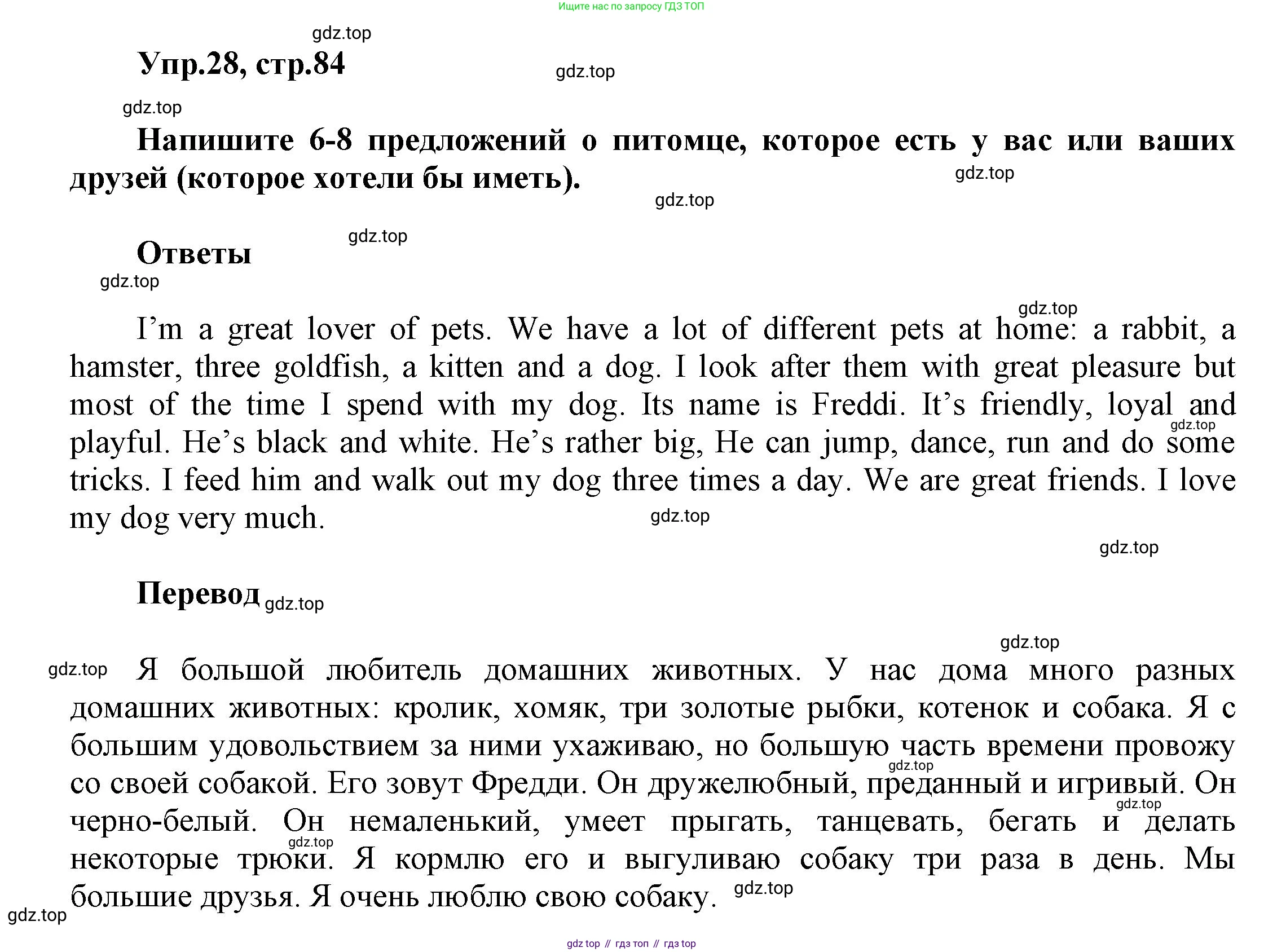 Английский язык (english), 5 класс рабочая тетрадь, авторы: Афанасьева Ольга Васильевна (Afanasyeva Olga), Михеева Ирина Владимировна (Mikheeva Irina), Баранова Ксения Михайловна (Baranova Ksenia), издательство Просвещение, Москва, 2023, страница 84, номер 28, Решение