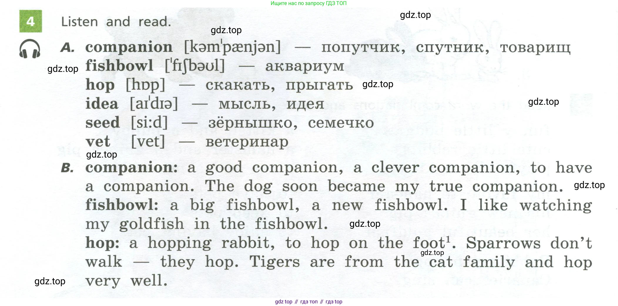 Английский язык (english), 5 класс Учебник, авторы: Афанасьева Ольга Васильевна (Afanasyeva Olga), Михеева Ирина Владимировна (Mikheeva Irina), Баранова Ксения Михайловна (Baranova Ksenia), издательство Просвещение, Москва, 2023, Часть 2, страница 10, номер 4, Учебник