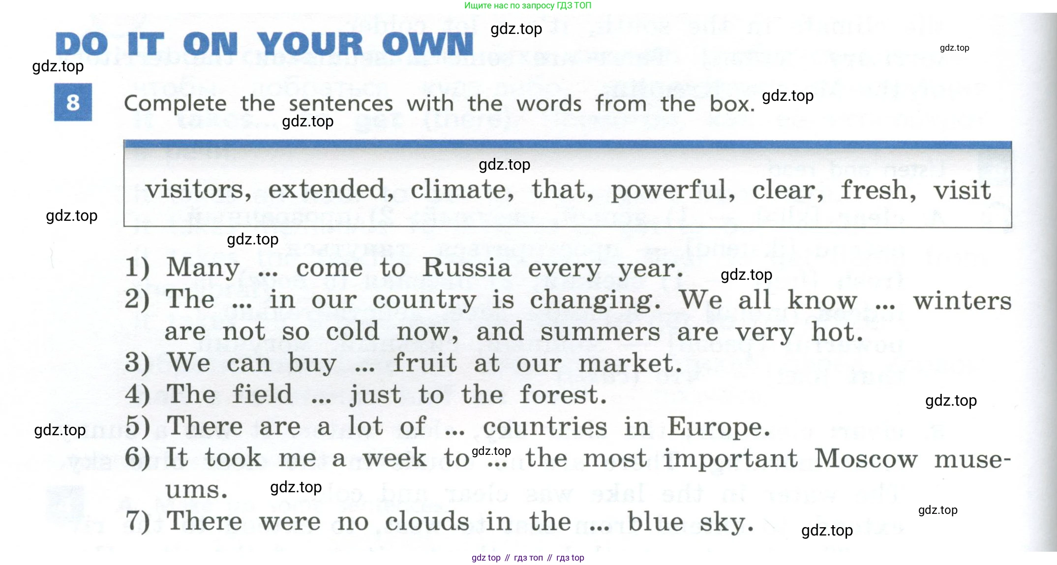 Английский язык (english), 5 класс Учебник, авторы: Афанасьева Ольга Васильевна (Afanasyeva Olga), Михеева Ирина Владимировна (Mikheeva Irina), Баранова Ксения Михайловна (Baranova Ksenia), издательство Просвещение, Москва, 2023, Часть 2, страница 96, номер 8, Учебник