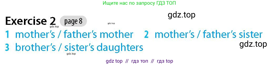 Английский язык (english), 5-7 класс Рабочая тетрадь (workbook), авторы: Фалла Тим (Falla Tim), Дэвис Пауль (A Davies Paul), издательство Oxford University Press, Any, 2017, бирюзового цвета, страница 8, номер 2, Решение (Teacher's Guide)