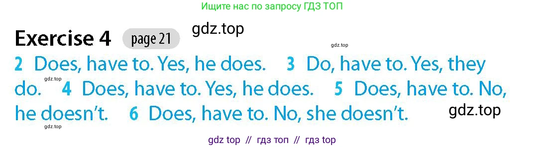 Английский язык (english), 5-7 класс Рабочая тетрадь (workbook), авторы: Фалла Тим (Falla Tim), Дэвис Пауль (A Davies Paul), издательство Oxford University Press, Any, 2017, бирюзового цвета, страница 21, номер 4, Решение (Teacher's Guide)