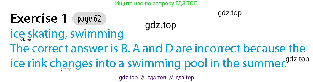 Английский язык (english), 5-7 класс Рабочая тетрадь (workbook), авторы: Фалла Тим (Falla Tim), Дэвис Пауль (A Davies Paul), издательство Oxford University Press, Any, 2017, бирюзового цвета, страница 62, номер 1, Решение (Teacher's Guide)