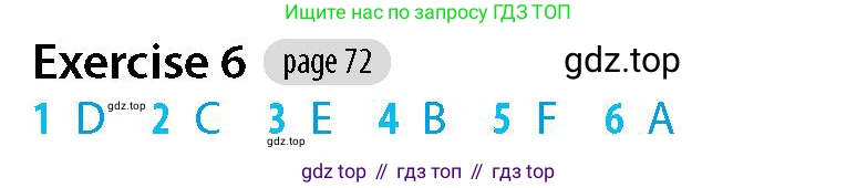 Английский язык (english), 5-7 класс Рабочая тетрадь (workbook), авторы: Фалла Тим (Falla Tim), Дэвис Пауль (A Davies Paul), издательство Oxford University Press, Any, 2017, бирюзового цвета, страница 72, номер 6, Решение (Teacher's Guide)