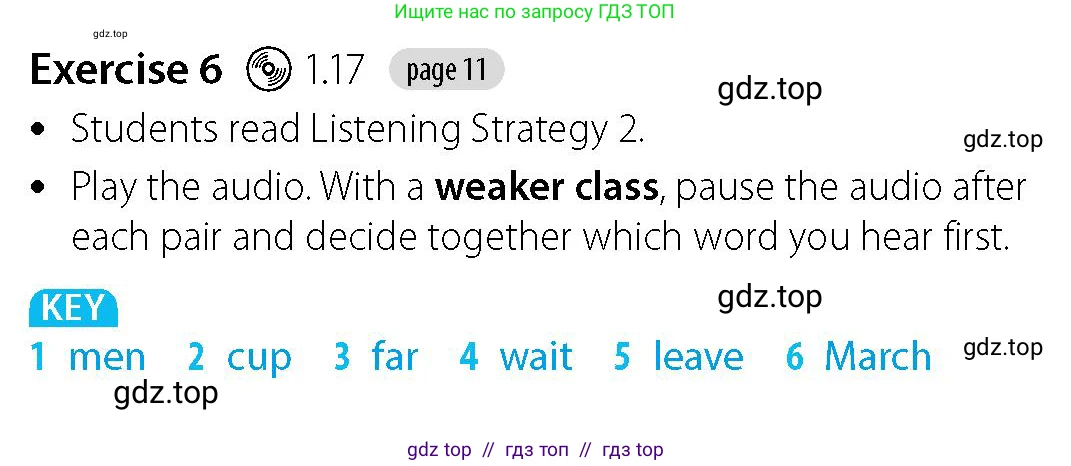Английский язык (english), 5-7 класс Учебник (Student's book), авторы: Фалла Тим (Falla Tim), Дэвис Пауль (A Davies Paul), издательство Oxford University Press, Any, 2018, белого цвета, страница 11, номер 6, Решение (Teachers Guide)