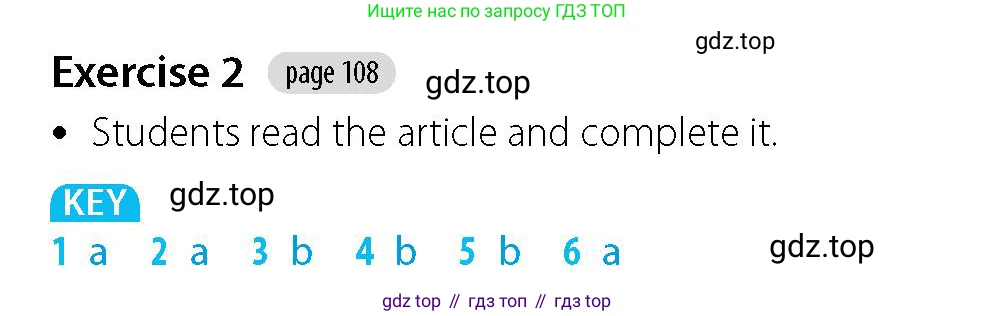 Английский язык (english), 5-7 класс Учебник (Student's book), авторы: Фалла Тим (Falla Tim), Дэвис Пауль (A Davies Paul), издательство Oxford University Press, Any, 2018, белого цвета, страница 108, номер 2, Решение (Teachers Guide)