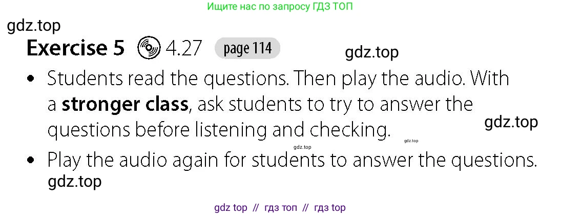 Английский язык (english), 5-7 класс Учебник (Student's book), авторы: Фалла Тим (Falla Tim), Дэвис Пауль (A Davies Paul), издательство Oxford University Press, Any, 2018, белого цвета, страница 114, номер 5, Решение (Teachers Guide)