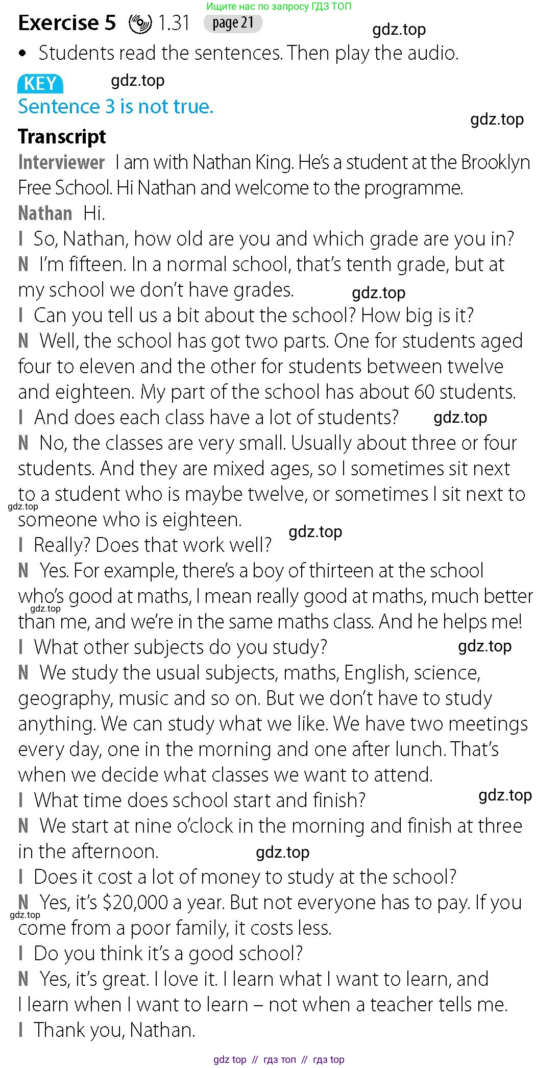 Английский язык (english), 5-7 класс Учебник (Student's book), авторы: Фалла Тим (Falla Tim), Дэвис Пауль (A Davies Paul), издательство Oxford University Press, Any, 2018, белого цвета, страница 21, номер 5, Решение (Teachers Guide)