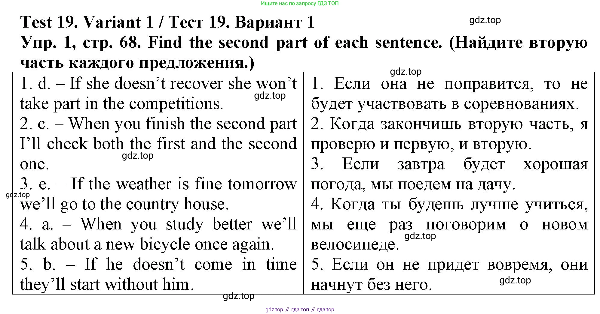 ГДЗ Английский язык (english), 5 класс контрольные задания (assessment tasks), автор: Терентьева Наталья Михайловна (Terentyeva Natalia), издательство Просвещение, Москва, 2023, зелёного цвета, страница 68, номер 1, Решение