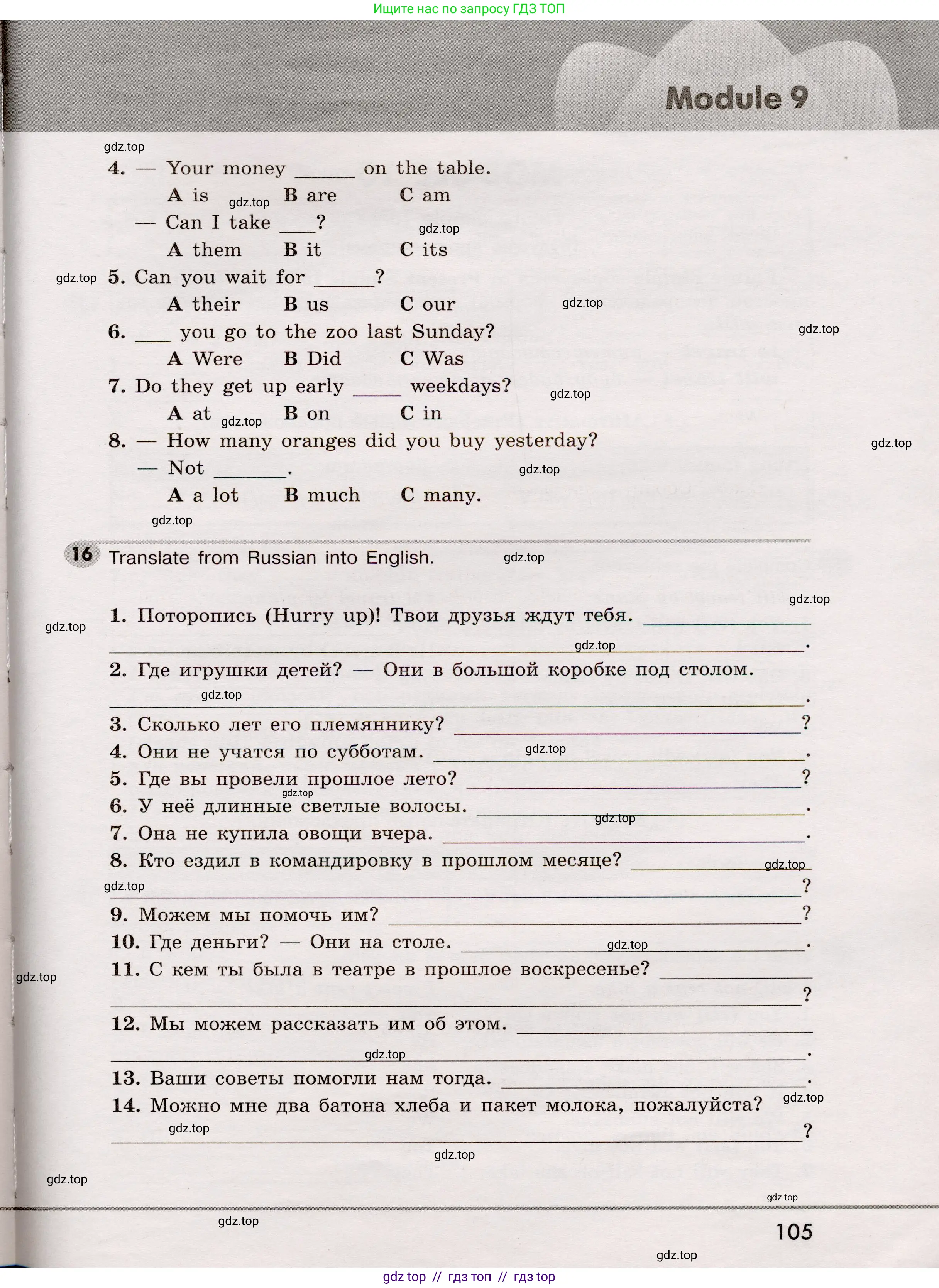 Английский язык (english), 5 класс Грамматический тренажёр, автор: Тимофеева Светлана Леонидовна, издательство Просвещение, Москва, 2023, оранжевого цвета, страница 105