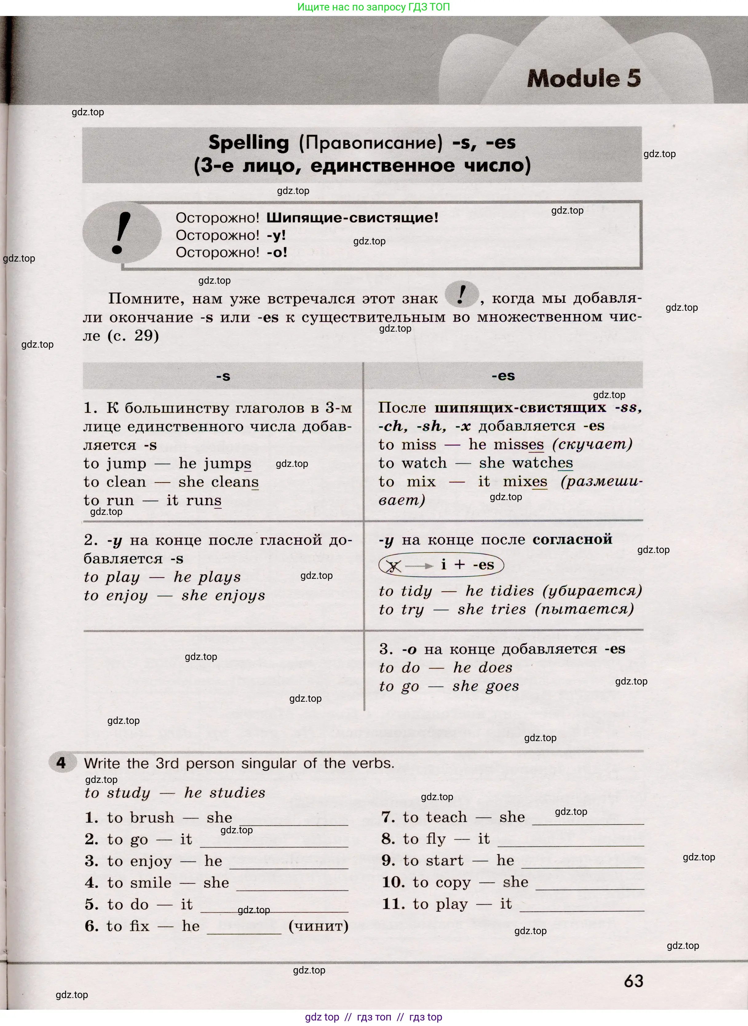 Английский язык (english), 5 класс Грамматический тренажёр, автор: Тимофеева Светлана Леонидовна, издательство Просвещение, Москва, 2023, оранжевого цвета, страница 63