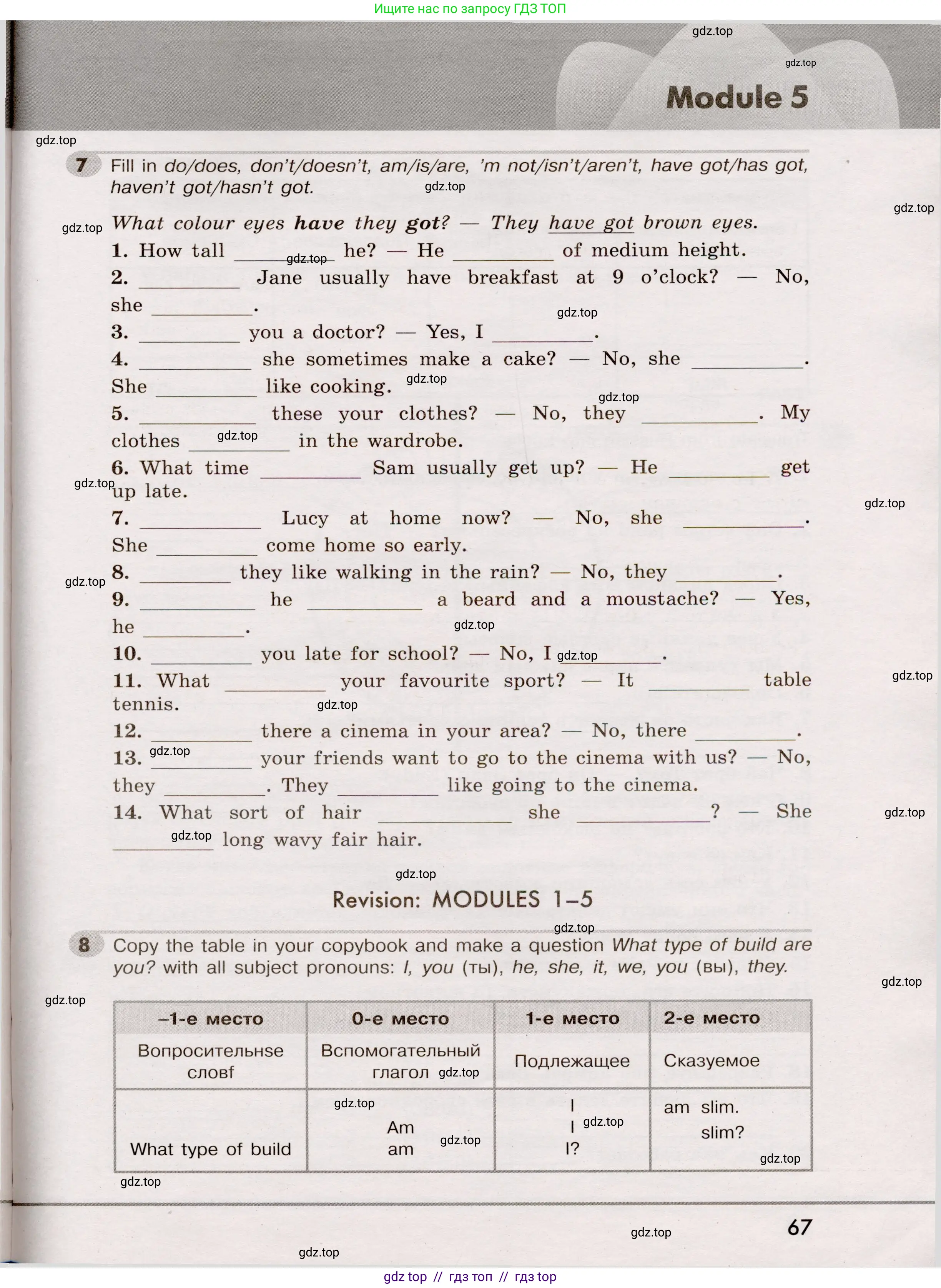 Английский язык (english), 5 класс Грамматический тренажёр, автор: Тимофеева Светлана Леонидовна, издательство Просвещение, Москва, 2023, оранжевого цвета, страница 67