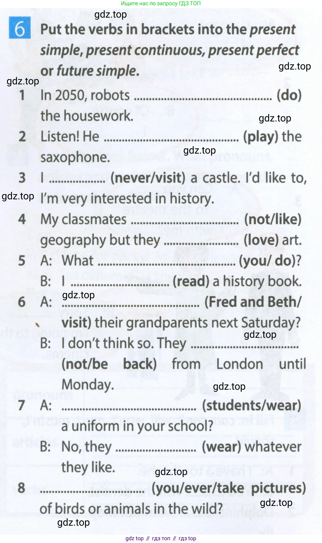 Английский язык (english), 5 класс Рабочая тетрадь (workbook), авторы: Ваулина Юлия Евгеньевна (Vaulina Julia), Дули Дженни (Dooley Jenny), Подоляко Ольга Евгеньевна (Podolyako Olga), Эванс Вирджиния (Evans Virginia), издательство Просвещение, Москва, 2023, жёлтого цвета, страница 68, номер 6, Условие 2023-2027