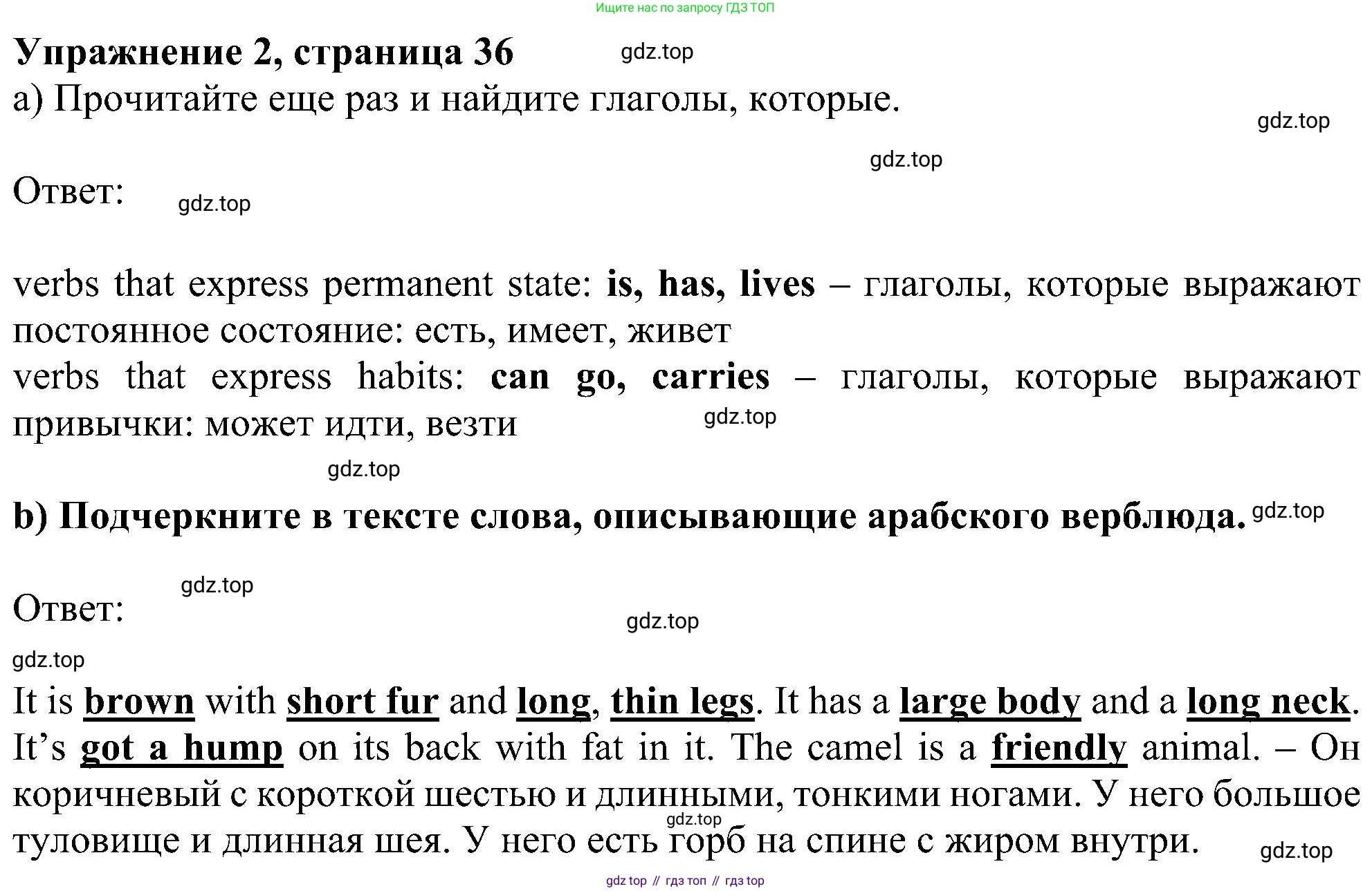 Английский язык (english), 5 класс Рабочая тетрадь (workbook), авторы: Ваулина Юлия Евгеньевна (Vaulina Julia), Дули Дженни (Dooley Jenny), Подоляко Ольга Евгеньевна (Podolyako Olga), Эванс Вирджиния (Evans Virginia), издательство Просвещение, Москва, 2023, жёлтого цвета, страница 36, номер 2, Решение 1 (2023-2027)