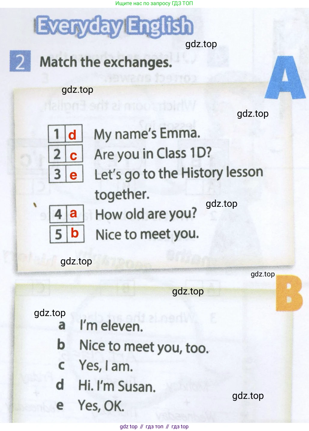 Английский язык (english), 5 класс Рабочая тетрадь (workbook), авторы: Ваулина Юлия Евгеньевна (Vaulina Julia), Дули Дженни (Dooley Jenny), Подоляко Ольга Евгеньевна (Podolyako Olga), Эванс Вирджиния (Evans Virginia), издательство Просвещение, Москва, 2023, жёлтого цвета, страница 10, номер 2, Решение 2 (2023-2027)
