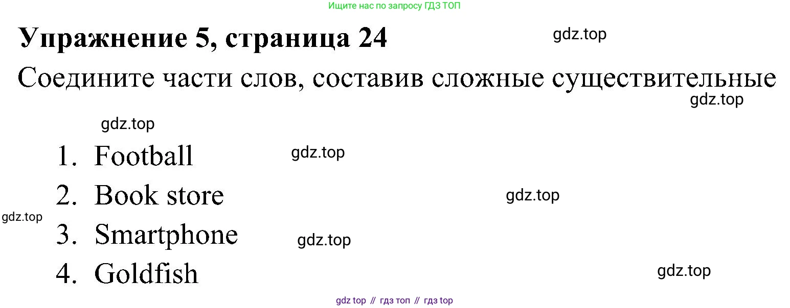 Английский язык (english), 5 класс Рабочая тетрадь (workbook), авторы: Ваулина Юлия Евгеньевна (Vaulina Julia), Дули Дженни (Dooley Jenny), Подоляко Ольга Евгеньевна (Podolyako Olga), Эванс Вирджиния (Evans Virginia), издательство Просвещение, Москва, 2023, жёлтого цвета, страница 24, номер 5, Решение 3 (2023-2027)