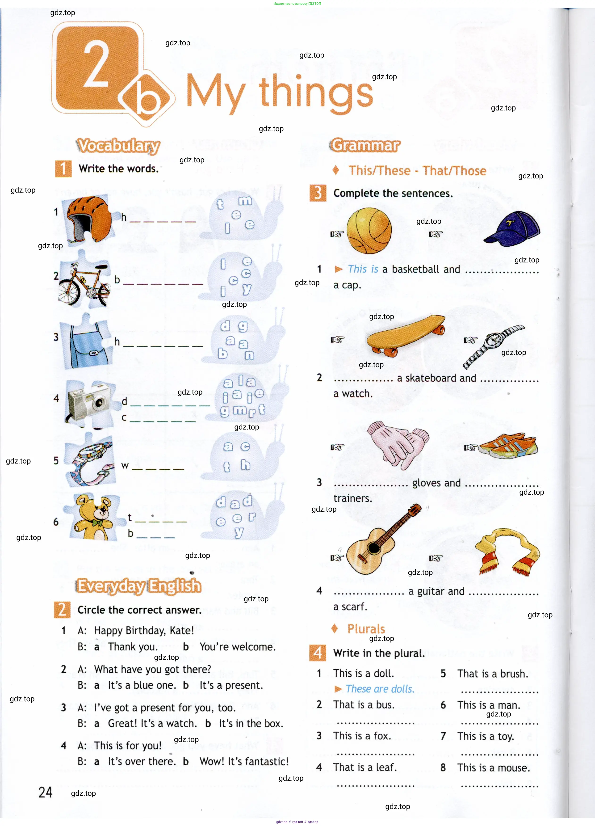 Английский язык (english), 5 класс Рабочая тетрадь (workbook), авторы: Ваулина Юлия Евгеньевна (Vaulina Julia), Дули Дженни (Dooley Jenny), Подоляко Ольга Евгеньевна (Podolyako Olga), Эванс Вирджиния (Evans Virginia), издательство Просвещение, Москва, 2023, жёлтого цвета, страница 24