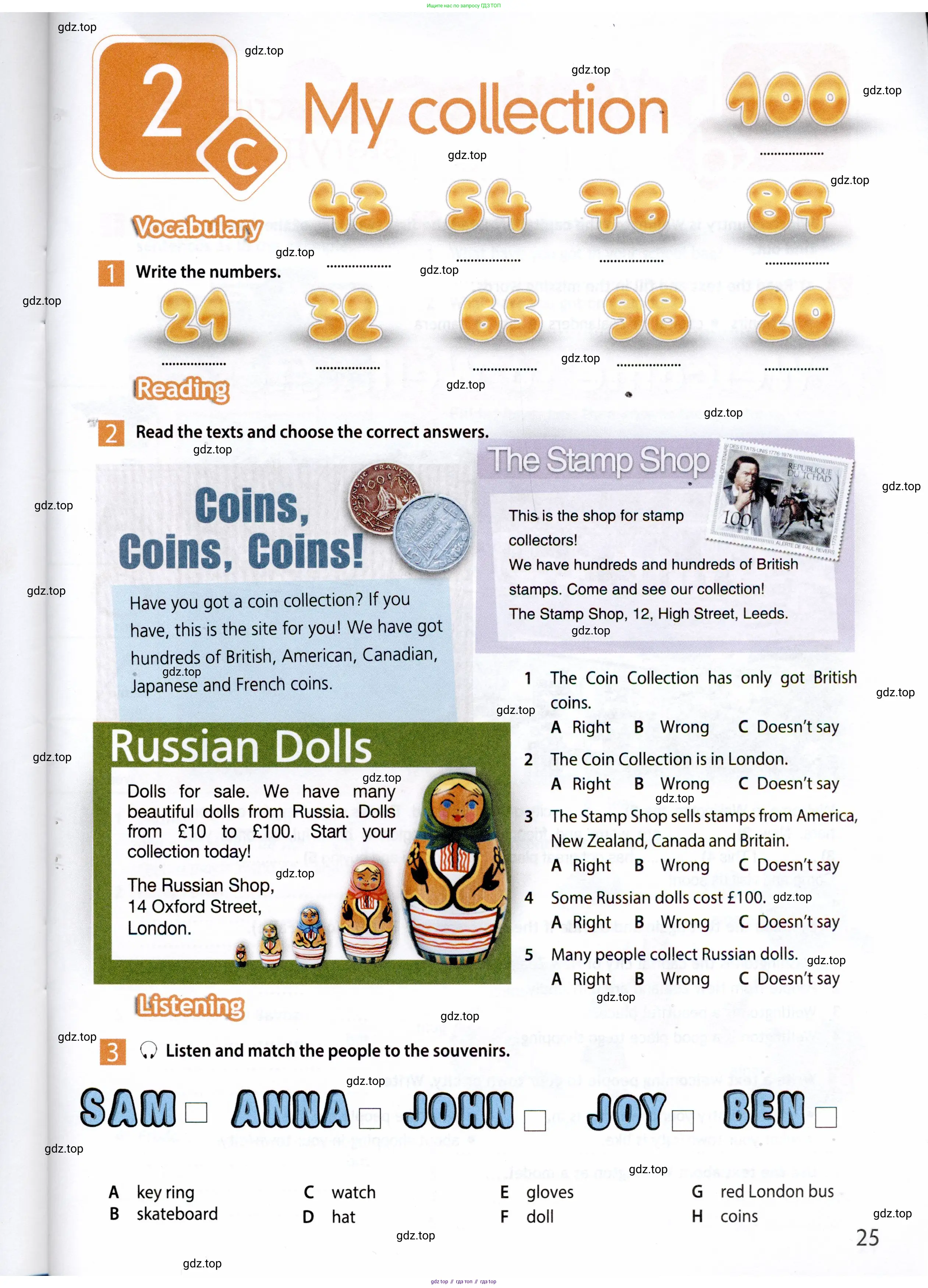 Английский язык (english), 5 класс Рабочая тетрадь (workbook), авторы: Ваулина Юлия Евгеньевна (Vaulina Julia), Дули Дженни (Dooley Jenny), Подоляко Ольга Евгеньевна (Podolyako Olga), Эванс Вирджиния (Evans Virginia), издательство Просвещение, Москва, 2023, жёлтого цвета, страница 25