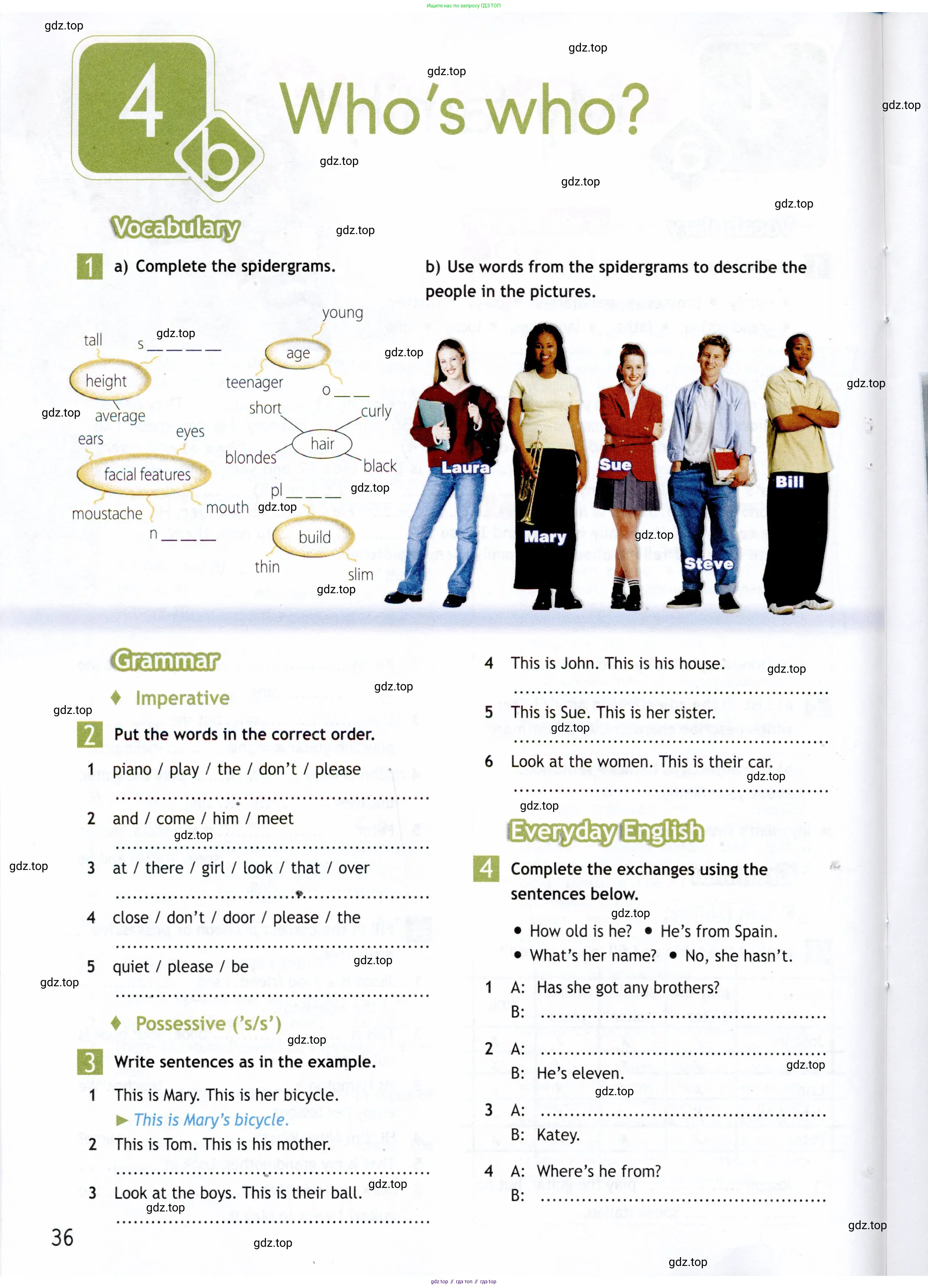 Английский язык (english), 5 класс Рабочая тетрадь (workbook), авторы: Ваулина Юлия Евгеньевна (Vaulina Julia), Дули Дженни (Dooley Jenny), Подоляко Ольга Евгеньевна (Podolyako Olga), Эванс Вирджиния (Evans Virginia), издательство Просвещение, Москва, 2023, жёлтого цвета, страница 36