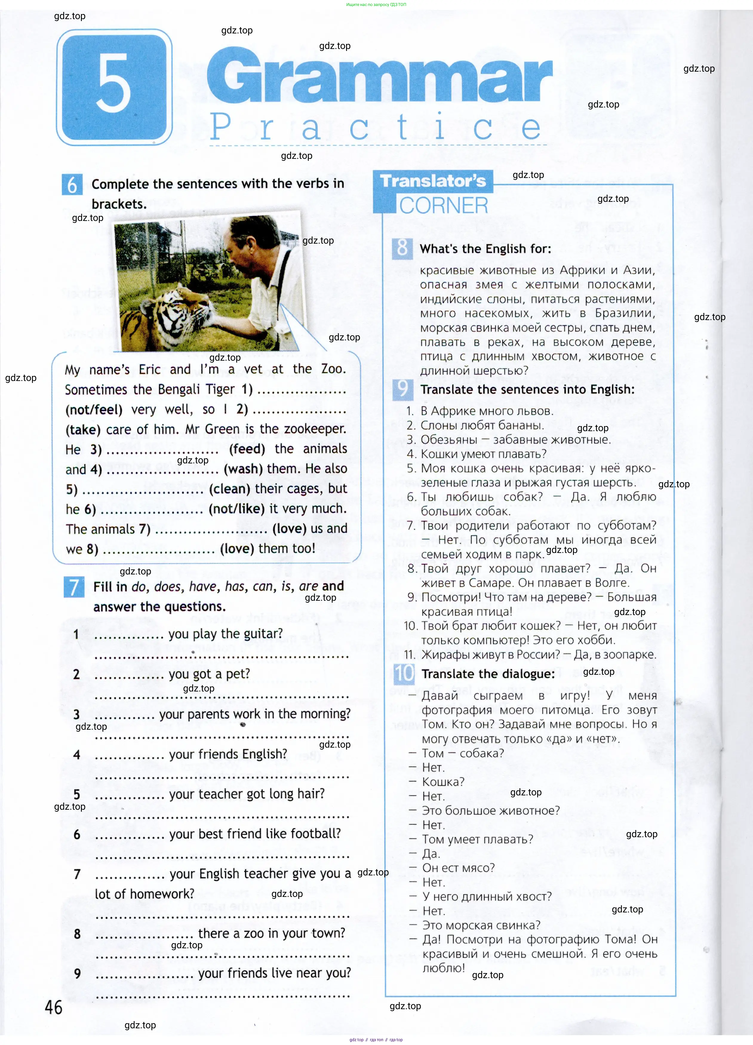 Английский язык (english), 5 класс Рабочая тетрадь (workbook), авторы: Ваулина Юлия Евгеньевна (Vaulina Julia), Дули Дженни (Dooley Jenny), Подоляко Ольга Евгеньевна (Podolyako Olga), Эванс Вирджиния (Evans Virginia), издательство Просвещение, Москва, 2023, жёлтого цвета, страница 46