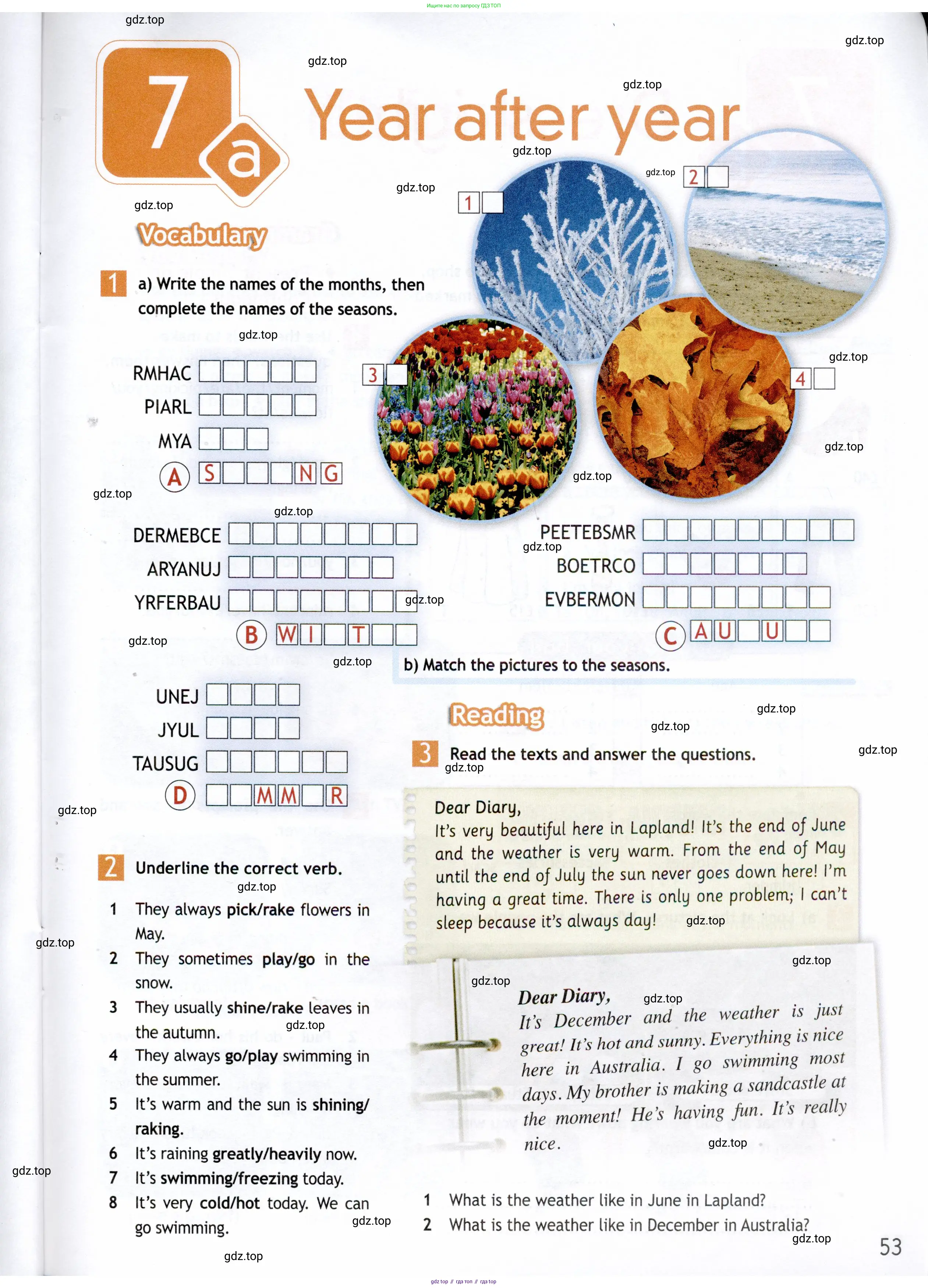 Английский язык (english), 5 класс Рабочая тетрадь (workbook), авторы: Ваулина Юлия Евгеньевна (Vaulina Julia), Дули Дженни (Dooley Jenny), Подоляко Ольга Евгеньевна (Podolyako Olga), Эванс Вирджиния (Evans Virginia), издательство Просвещение, Москва, 2023, жёлтого цвета, страница 53
