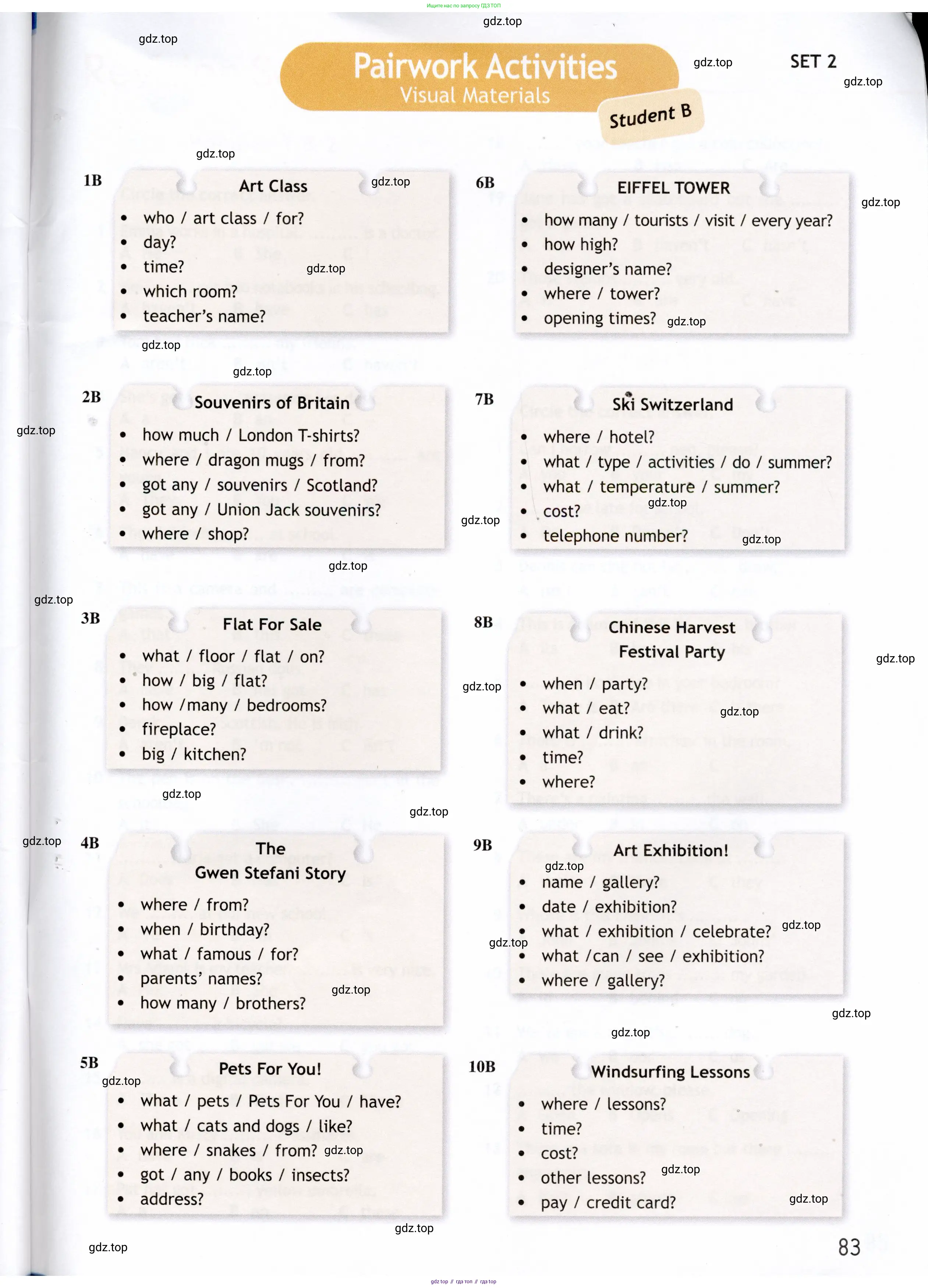Английский язык (english), 5 класс Рабочая тетрадь (workbook), авторы: Ваулина Юлия Евгеньевна (Vaulina Julia), Дули Дженни (Dooley Jenny), Подоляко Ольга Евгеньевна (Podolyako Olga), Эванс Вирджиния (Evans Virginia), издательство Просвещение, Москва, 2023, жёлтого цвета, страница 83