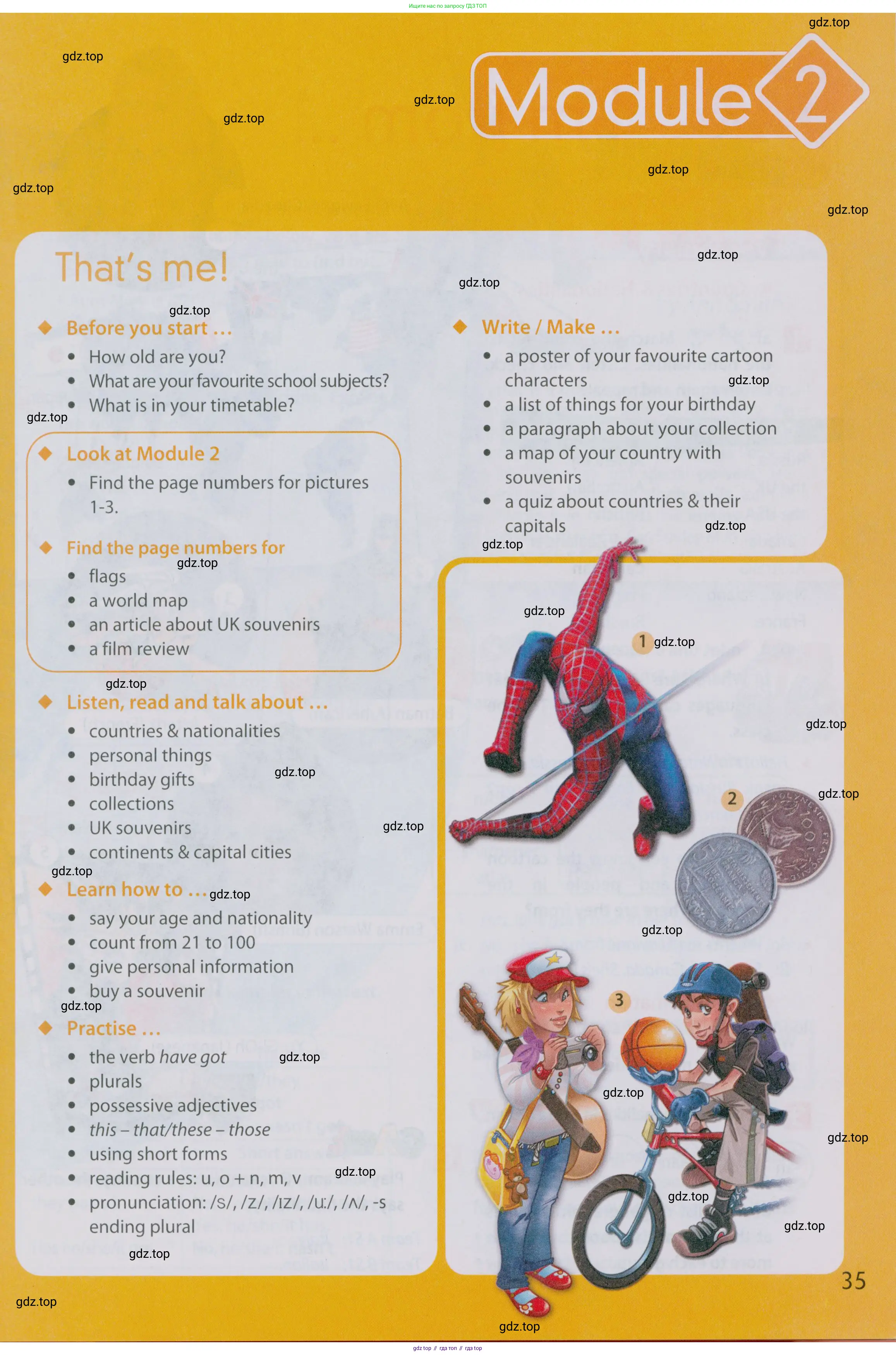 Английский язык (english), 5 класс Учебник (Student's book), авторы: Ваулина Юлия Евгеньевна (Vaulina Julia), Дули Дженни (Dooley Jenny), Подоляко Ольга Евгеньевна (Podolyako Olga), Эванс Вирджиния (Evans Virginia), издательство Просвещение, Москва, 2023, жёлтого цвета, страница 35