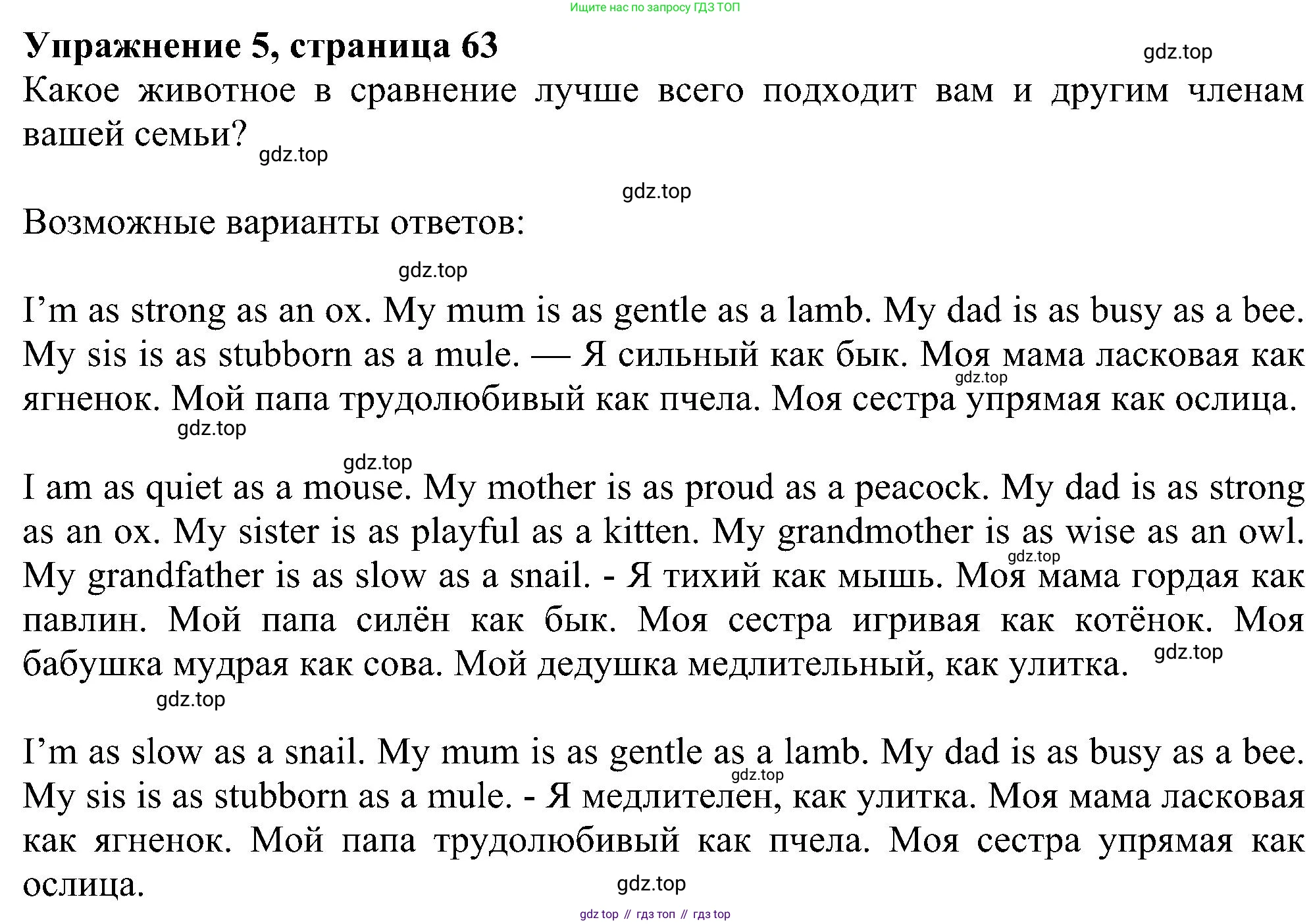 ГДЗ Английский язык (english), 5 класс Учебник (Student's book), авторы: Ваулина Юлия Евгеньевна (Vaulina Julia), Дули Дженни (Dooley Jenny), Подоляко Ольга Евгеньевна (Podolyako Olga), Эванс Вирджиния (Evans Virginia), издательство Просвещение, Москва, 2023, жёлтого цвета, страница 63, номер 5, Решение 1 (2023-2027)