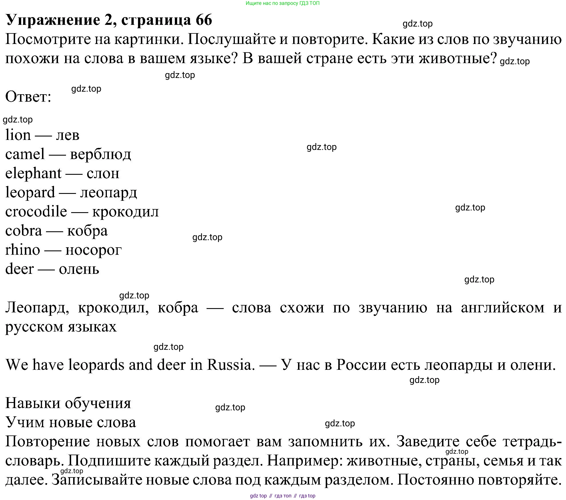 ГДЗ Английский язык (english), 5 класс Учебник (Student's book), авторы: Ваулина Юлия Евгеньевна (Vaulina Julia), Дули Дженни (Dooley Jenny), Подоляко Ольга Евгеньевна (Podolyako Olga), Эванс Вирджиния (Evans Virginia), издательство Просвещение, Москва, 2023, жёлтого цвета, страница 66, номер 2, Решение 1 (2023-2027)
