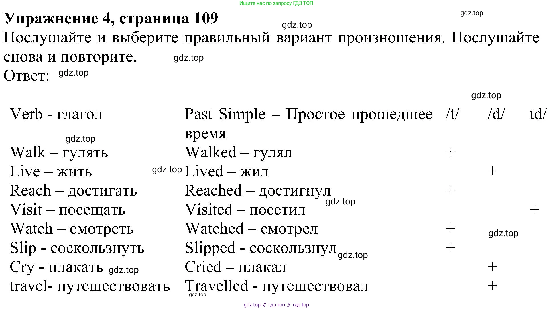 ГДЗ Английский язык (english), 5 класс Учебник (Student's book), авторы: Ваулина Юлия Евгеньевна (Vaulina Julia), Дули Дженни (Dooley Jenny), Подоляко Ольга Евгеньевна (Podolyako Olga), Эванс Вирджиния (Evans Virginia), издательство Просвещение, Москва, 2023, жёлтого цвета, страница 109, номер 4, Решение 1 (2023-2027)