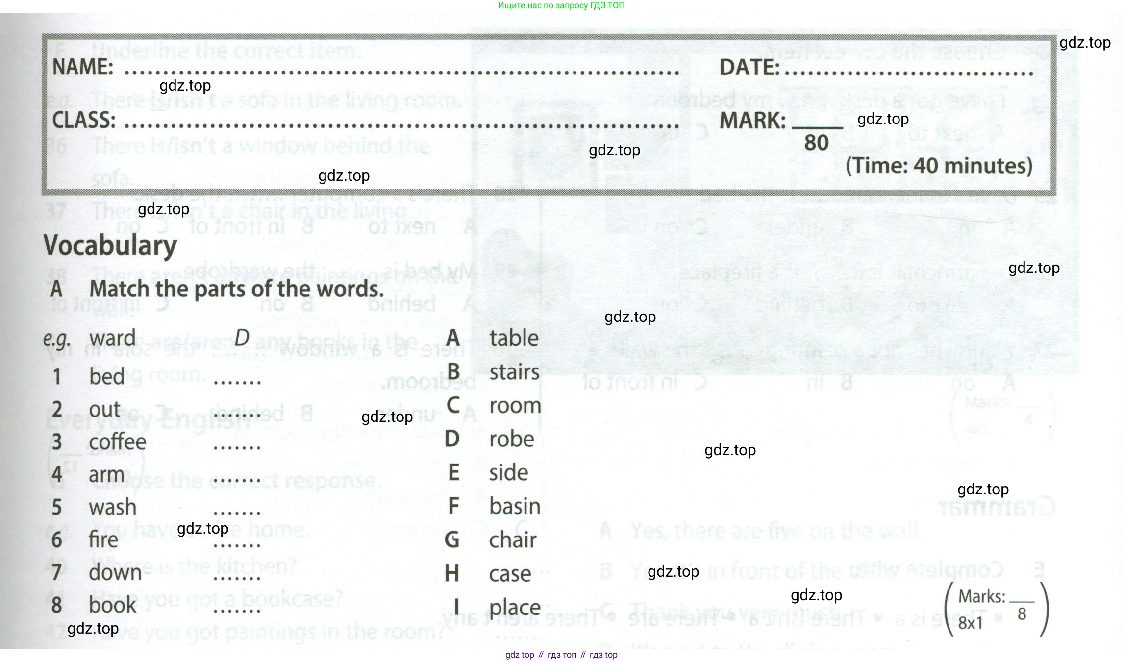 Английский язык (english), 5 класс контрольные задания (test booklet), авторы: Ваулина Юлия Евгеньевна (Vaulina Julia), Дули Дженни (Dooley Jenny), Подоляко Ольга Евгеньевна (Podolyako Olga), Эванс Вирджиния (Evans Virginia), издательство Просвещение, Москва, 2023, белого цвета, страница 21, номер A, Условие 2023-2027