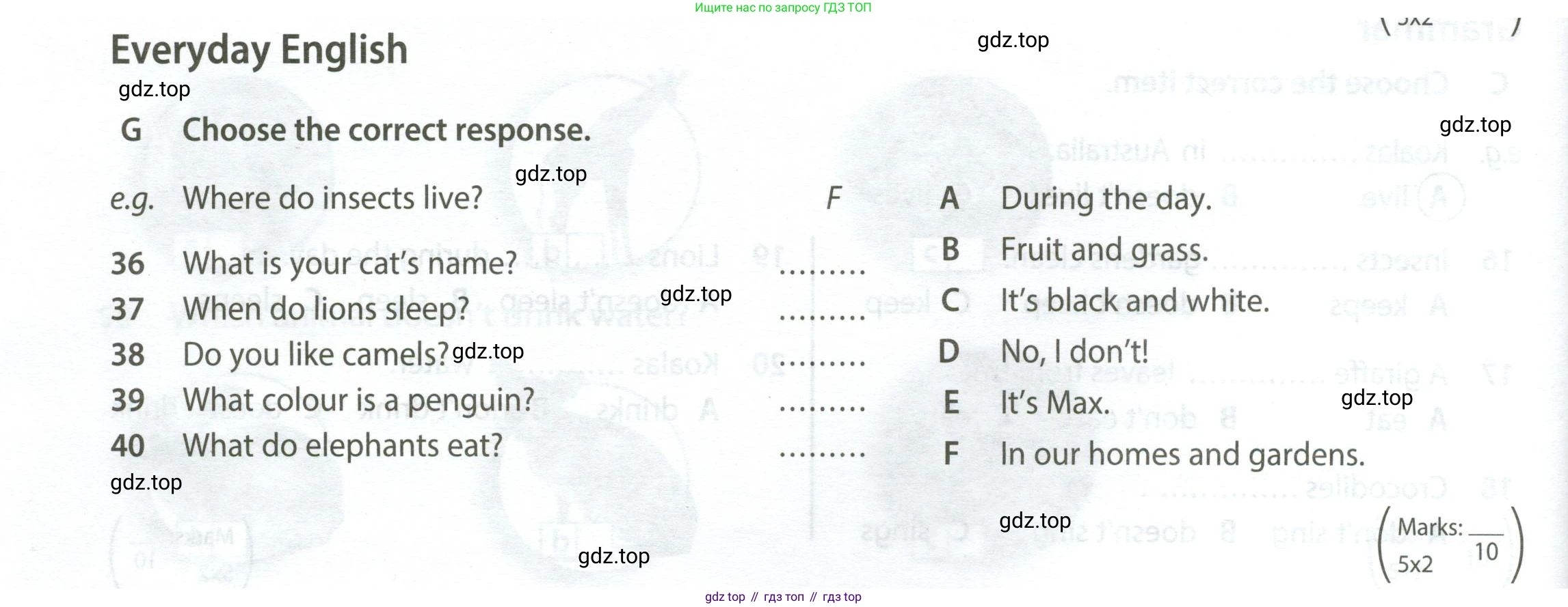 Английский язык (english), 5 класс контрольные задания (test booklet), авторы: Ваулина Юлия Евгеньевна (Vaulina Julia), Дули Дженни (Dooley Jenny), Подоляко Ольга Евгеньевна (Podolyako Olga), Эванс Вирджиния (Evans Virginia), издательство Просвещение, Москва, 2023, белого цвета, страница 42, номер G, Условие 2023-2027