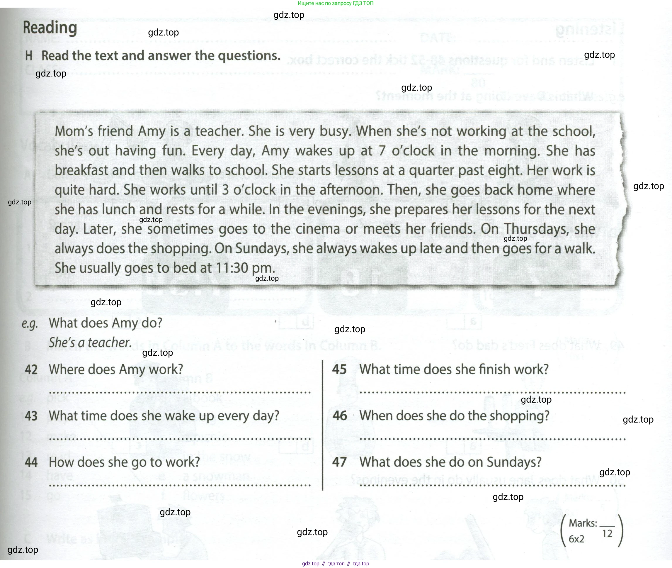 Английский язык (english), 5 класс контрольные задания (test booklet), авторы: Ваулина Юлия Евгеньевна (Vaulina Julia), Дули Дженни (Dooley Jenny), Подоляко Ольга Евгеньевна (Podolyako Olga), Эванс Вирджиния (Evans Virginia), издательство Просвещение, Москва, 2023, белого цвета, страница 55, номер H, Условие 2023-2027