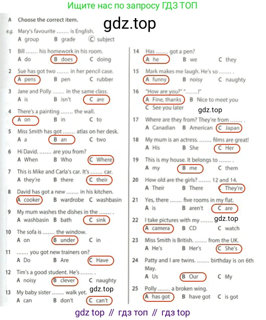 Английский язык (english), 5 класс контрольные задания (test booklet), авторы: Ваулина Юлия Евгеньевна (Vaulina Julia), Дули Дженни (Dooley Jenny), Подоляко Ольга Евгеньевна (Podolyako Olga), Эванс Вирджиния (Evans Virginia), издательство Просвещение, Москва, 2023, белого цвета, страница 45, номер A, Решение 2 (2023-2027)