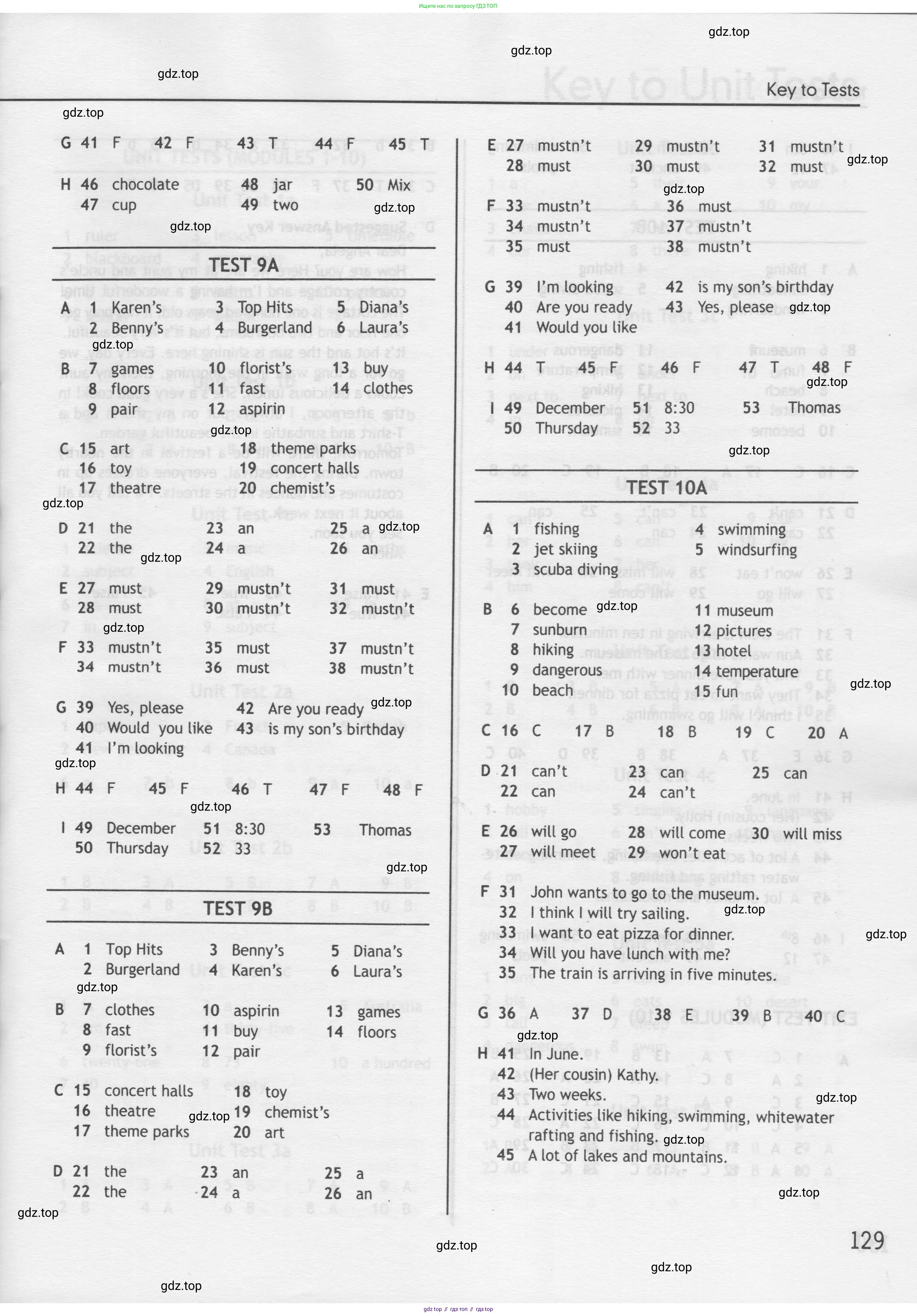 Английский язык (english), 5 класс контрольные задания (test booklet), авторы: Ваулина Юлия Евгеньевна (Vaulina Julia), Дули Дженни (Dooley Jenny), Подоляко Ольга Евгеньевна (Podolyako Olga), Эванс Вирджиния (Evans Virginia), издательство Просвещение, Москва, 2023, белого цвета, страница 129