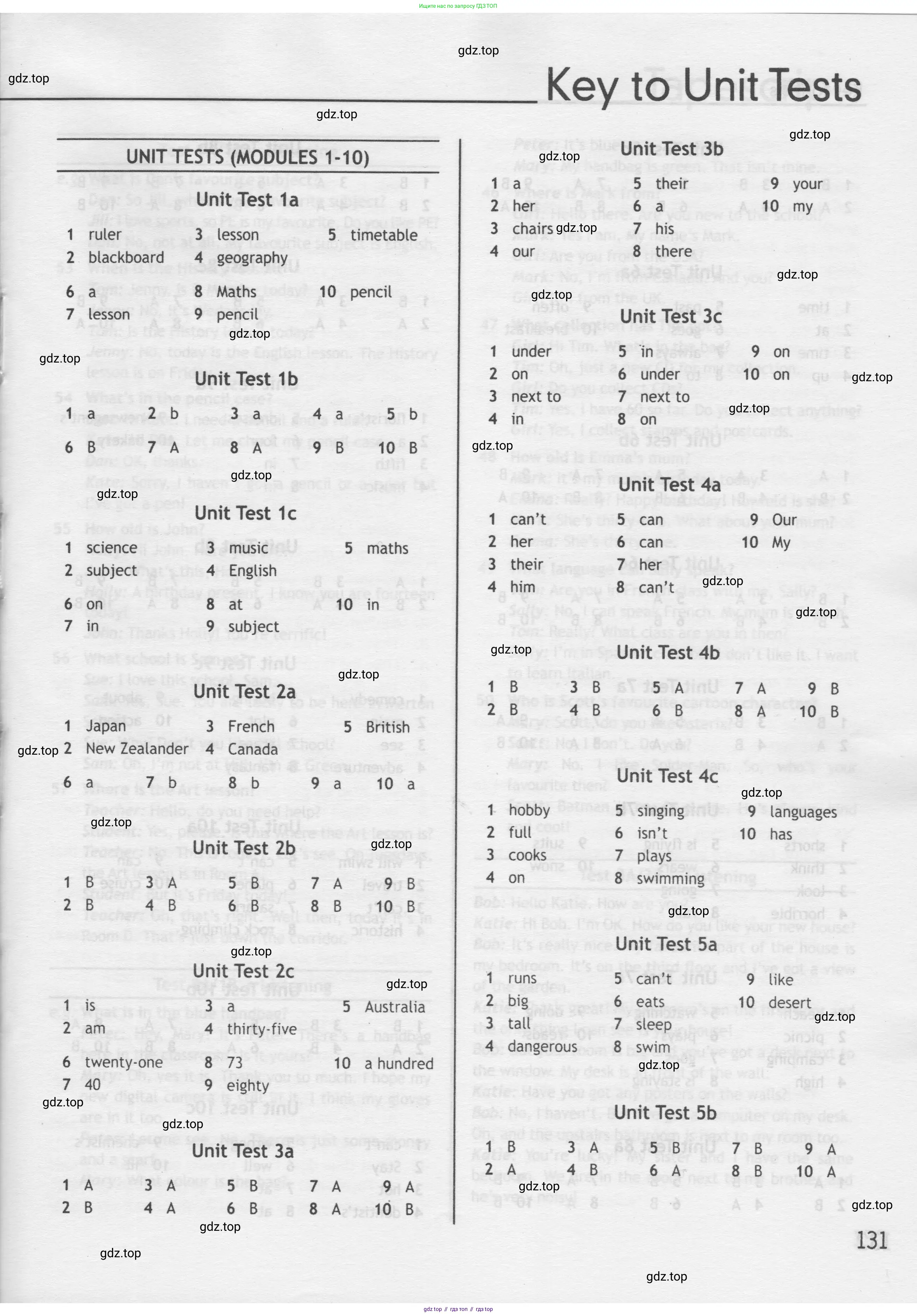 Английский язык (english), 5 класс контрольные задания (test booklet), авторы: Ваулина Юлия Евгеньевна (Vaulina Julia), Дули Дженни (Dooley Jenny), Подоляко Ольга Евгеньевна (Podolyako Olga), Эванс Вирджиния (Evans Virginia), издательство Просвещение, Москва, 2023, белого цвета, страница 131