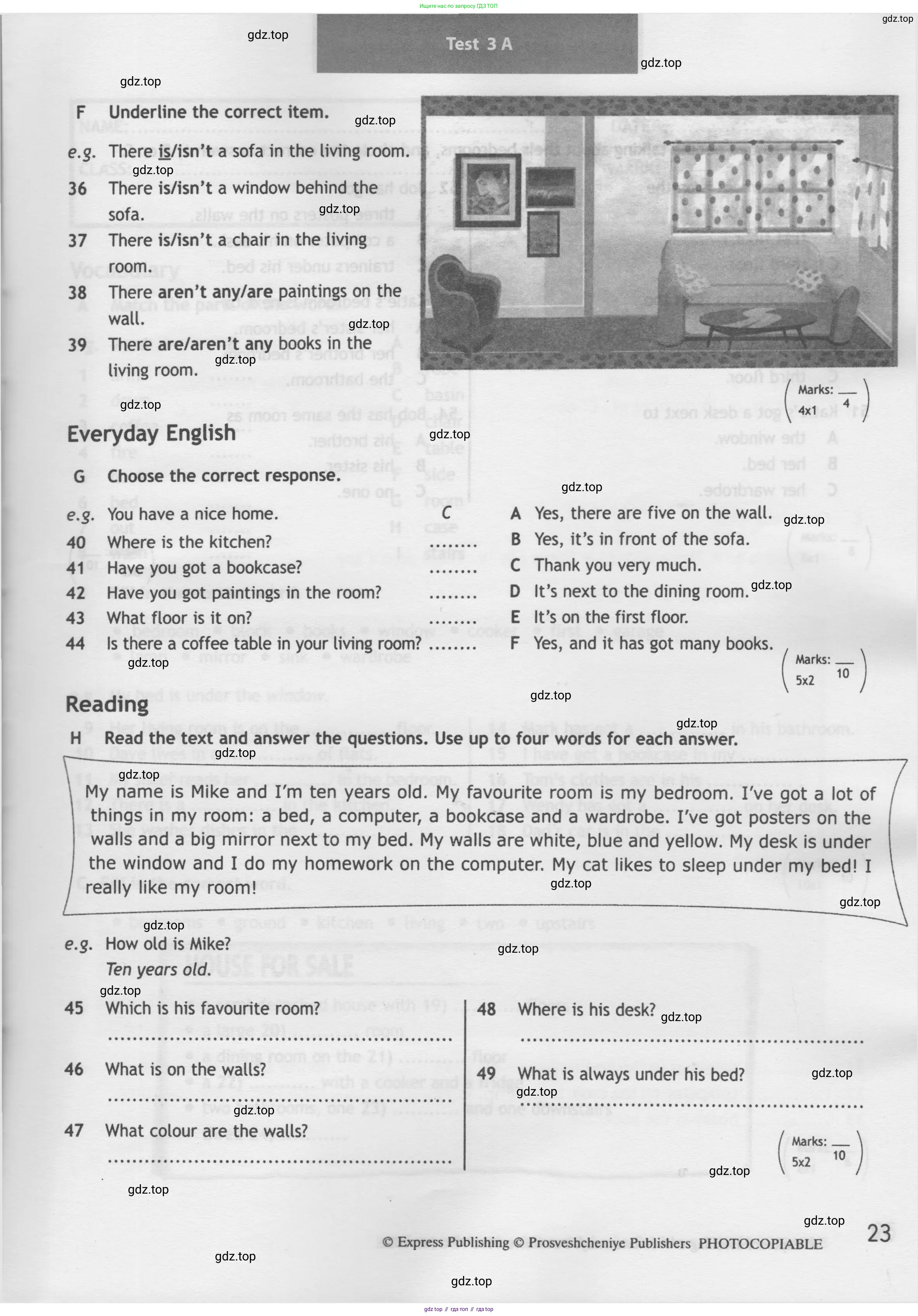 Английский язык (english), 5 класс контрольные задания (test booklet), авторы: Ваулина Юлия Евгеньевна (Vaulina Julia), Дули Дженни (Dooley Jenny), Подоляко Ольга Евгеньевна (Podolyako Olga), Эванс Вирджиния (Evans Virginia), издательство Просвещение, Москва, 2023, белого цвета, страница 23