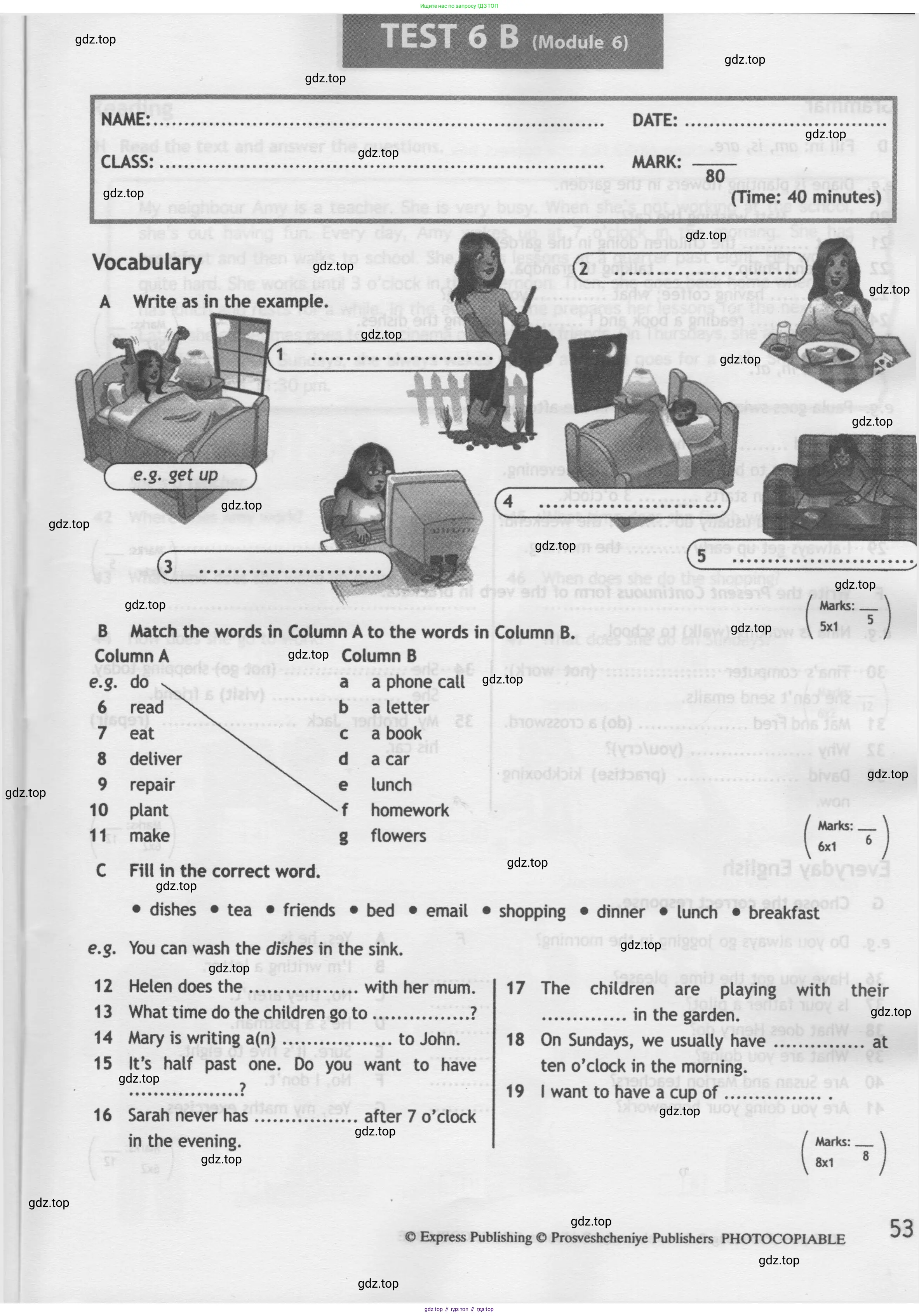 Английский язык (english), 5 класс контрольные задания (test booklet), авторы: Ваулина Юлия Евгеньевна (Vaulina Julia), Дули Дженни (Dooley Jenny), Подоляко Ольга Евгеньевна (Podolyako Olga), Эванс Вирджиния (Evans Virginia), издательство Просвещение, Москва, 2023, белого цвета, страница 53