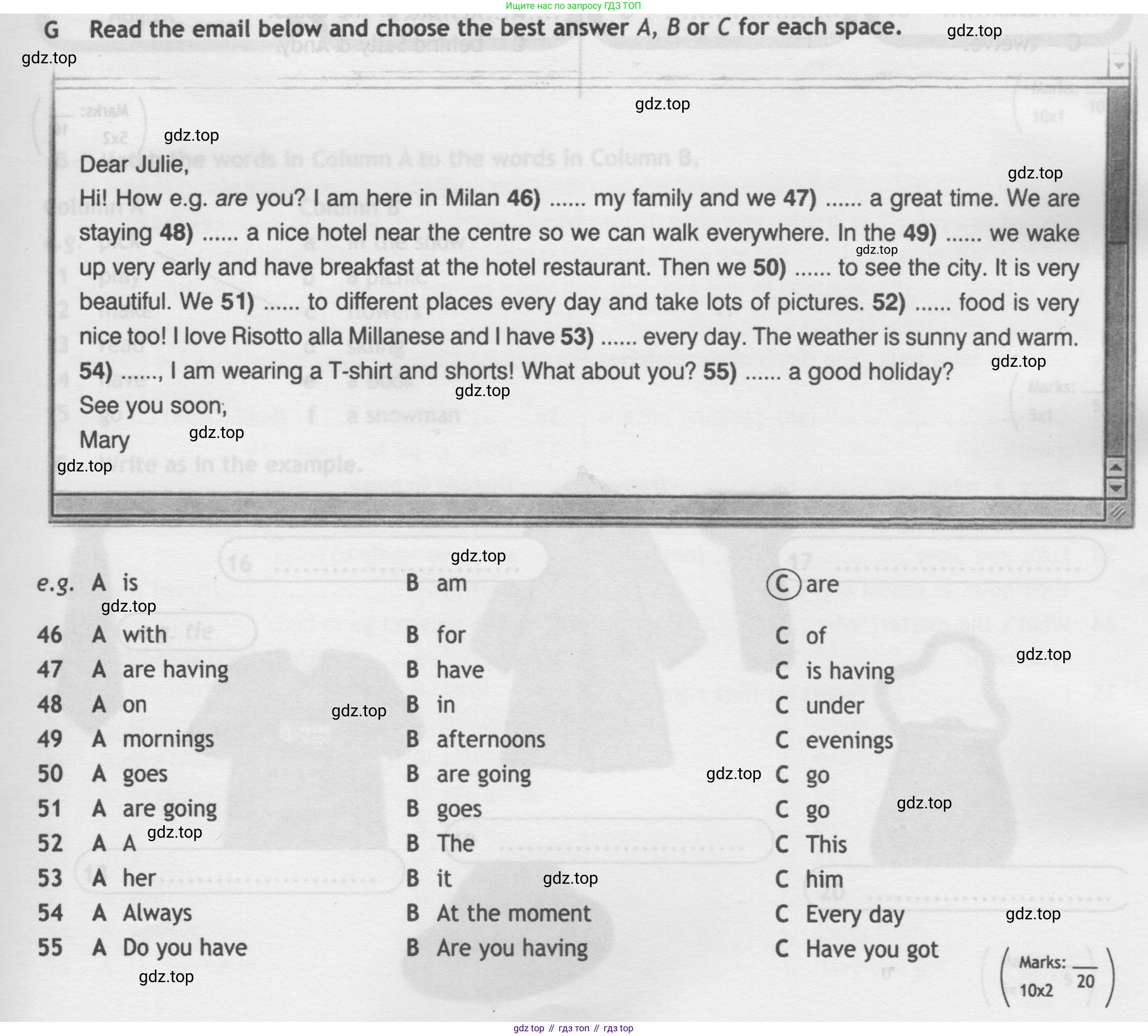 Английский язык (english), 5 класс контрольные задания (test booklet), авторы: Ваулина Юлия Евгеньевна (Vaulina Julia), Дули Дженни (Dooley Jenny), Подоляко Ольга Евгеньевна (Podolyako Olga), Эванс Вирджиния (Evans Virginia), издательство Просвещение, Москва, 2023, белого цвета, страница 59, номер G, Условие 2019-2022