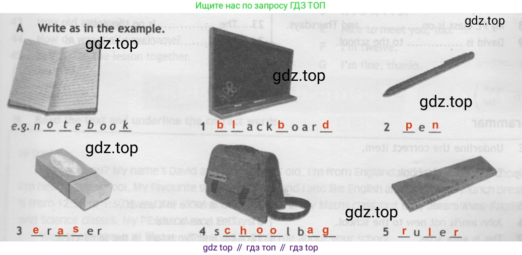 Английский язык (english), 5 класс контрольные задания (test booklet), авторы: Ваулина Юлия Евгеньевна (Vaulina Julia), Дули Дженни (Dooley Jenny), Подоляко Ольга Евгеньевна (Podolyako Olga), Эванс Вирджиния (Evans Virginia), издательство Просвещение, Москва, 2023, белого цвета, страница 5, номер A, Решение 2 (2019-2022)