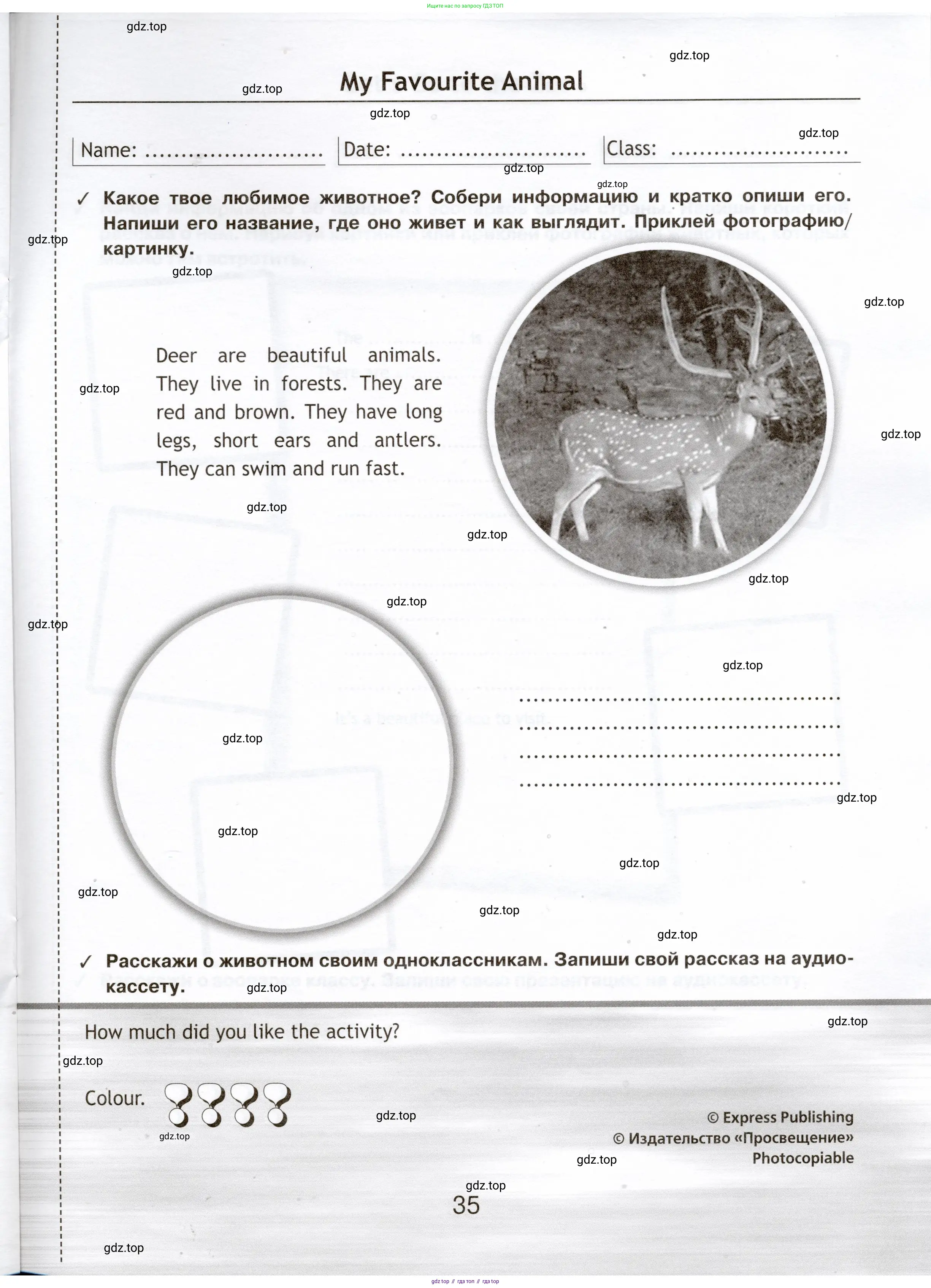 Английский язык (english), 5 класс Языковой портфель (my language portfolio), авторы: Ваулина Юлия Евгеньевна (Vaulina Julia), Дули Дженни (Dooley Jenny), Подоляко Ольга Евгеньевна (Podolyako Olga), Эванс Вирджиния (Evans Virginia), издательство Просвещение, Москва, 2011, серого цвета, страница 35