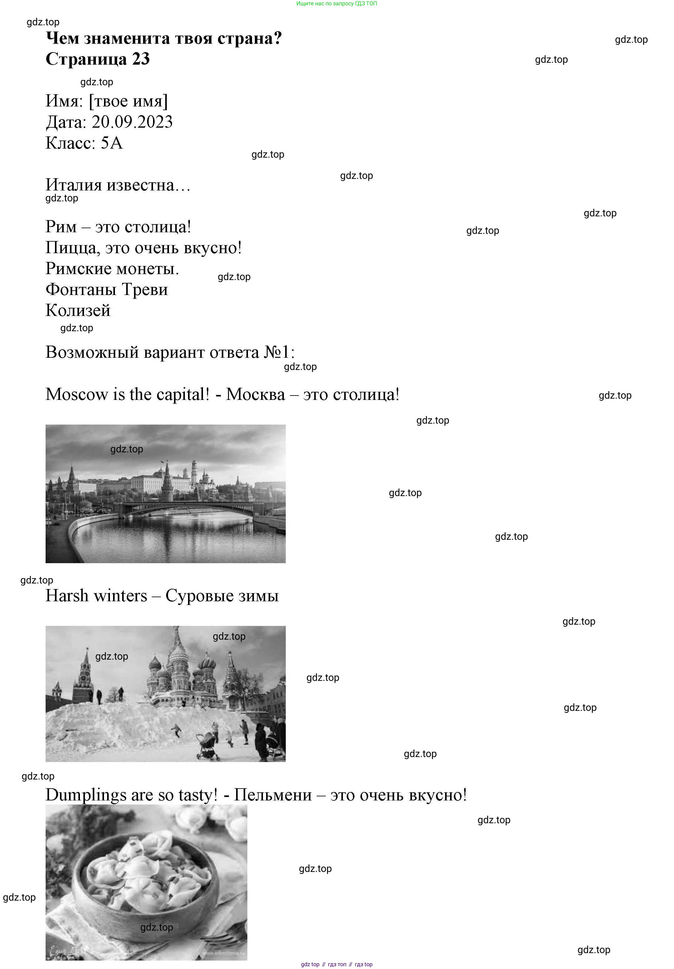 Английский язык (english), 5 класс Языковой портфель (my language portfolio), авторы: Ваулина Юлия Евгеньевна (Vaulina Julia), Дули Дженни (Dooley Jenny), Подоляко Ольга Евгеньевна (Podolyako Olga), Эванс Вирджиния (Evans Virginia), издательство Просвещение, Москва, 2011, серого цвета, страница 23, Решение