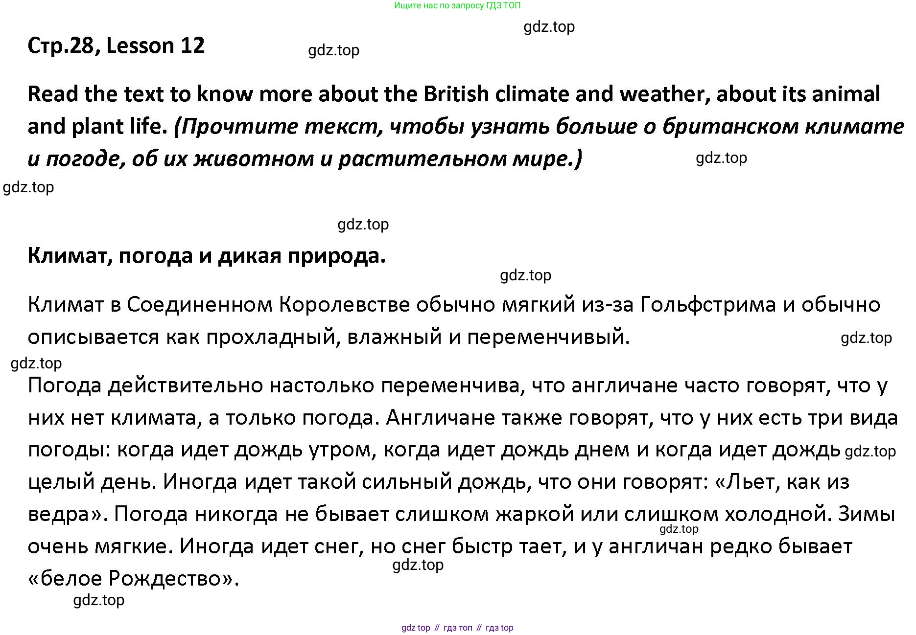 Английский язык (english), 5 класс книга для чтения (reader), авторы: Верещагина Ирина Николаевна (Vereshchagina Irina), Афанасьева Ольга Васильевна (Afanasyeva Olga), издательство Просвещение, Москва, 2023, зелёного цвета, страница 28, Решение