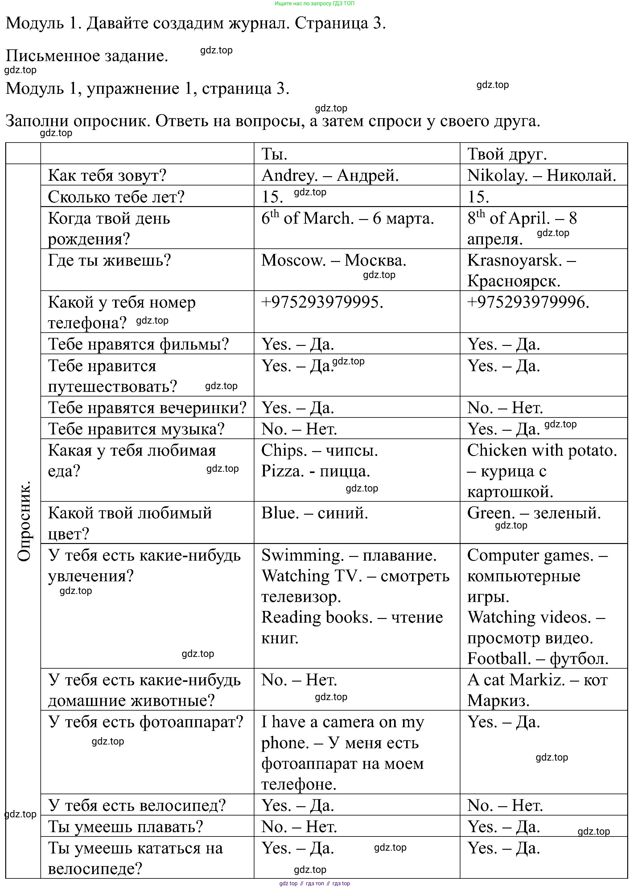 Английский язык (english), 5 класс Рабочая тетрадь (workbook), авторы: Вербицкая Мария Валерьевна (Verbitskaya Maria), Твердохлебова Ирина Петровна (Tverdohlebova Irina), Эббс Брайен (Abbs Brian), Уорелл Энн (Worrall Anne), Уорд Энн (Ward Ann), издательство Просвещение, Москва, 2023, страница 3, номер 1, Решение