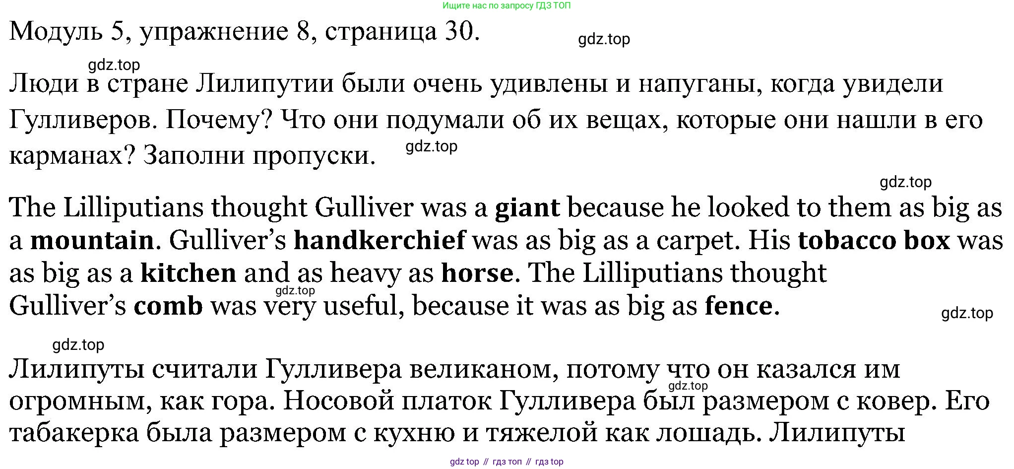 Английский язык (english), 5 класс Рабочая тетрадь (workbook), авторы: Вербицкая Мария Валерьевна (Verbitskaya Maria), Твердохлебова Ирина Петровна (Tverdohlebova Irina), Эббс Брайен (Abbs Brian), Уорелл Энн (Worrall Anne), Уорд Энн (Ward Ann), издательство Просвещение, Москва, 2023, страница 30, номер 8, Решение