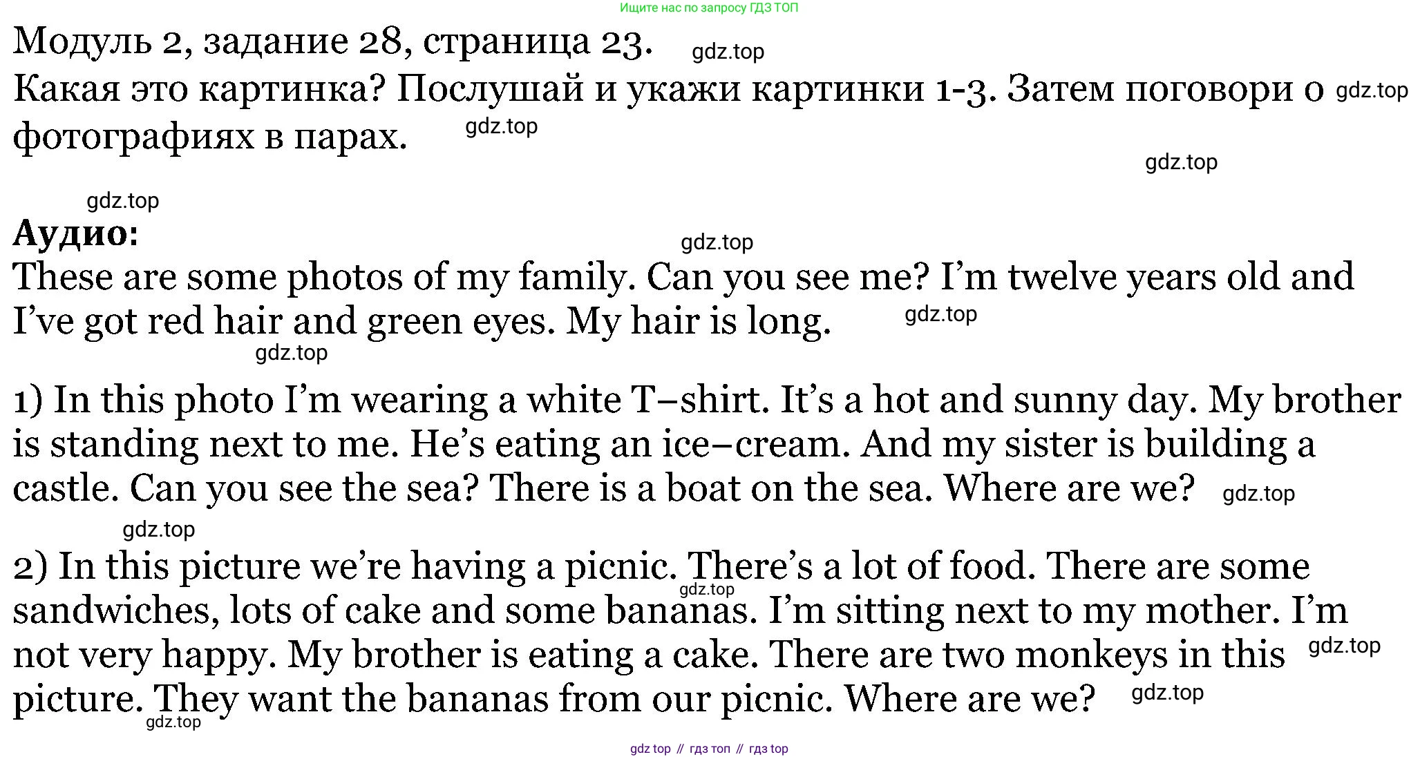 ГДЗ Английский язык (english), 5 класс Учебник (Student's book), авторы: Вербицкая Мария Валерьевна (Verbitskaya Maria), Эббс Брайен (Abbs Brian), Уорелл Энн (Worrall Anne), Уорд Энн (Ward Ann), издательство Просвещение, Москва, 2023, Часть ( Part) 1, страница 23, номер 28, Решение
