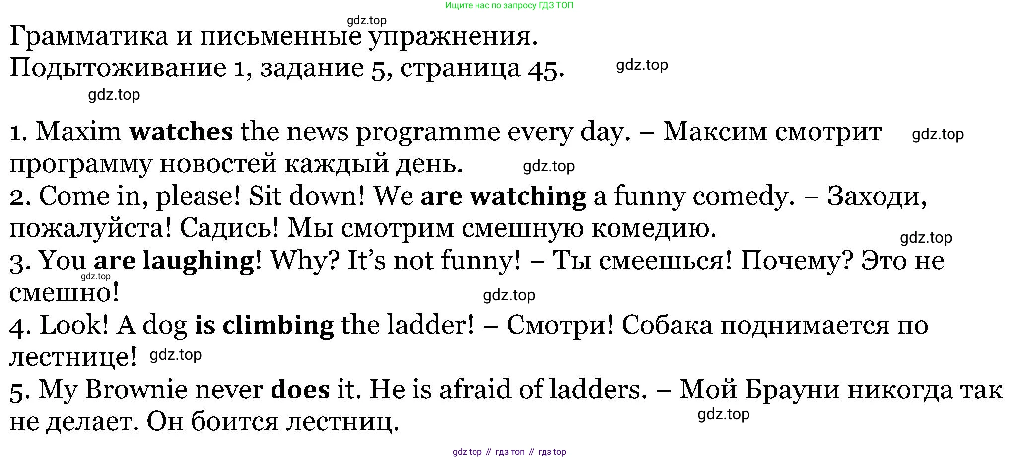 ГДЗ Английский язык (english), 5 класс Учебник (Student's book), авторы: Вербицкая Мария Валерьевна (Verbitskaya Maria), Эббс Брайен (Abbs Brian), Уорелл Энн (Worrall Anne), Уорд Энн (Ward Ann), издательство Просвещение, Москва, 2023, Часть ( Part) 1, страница 45, номер 5, Решение