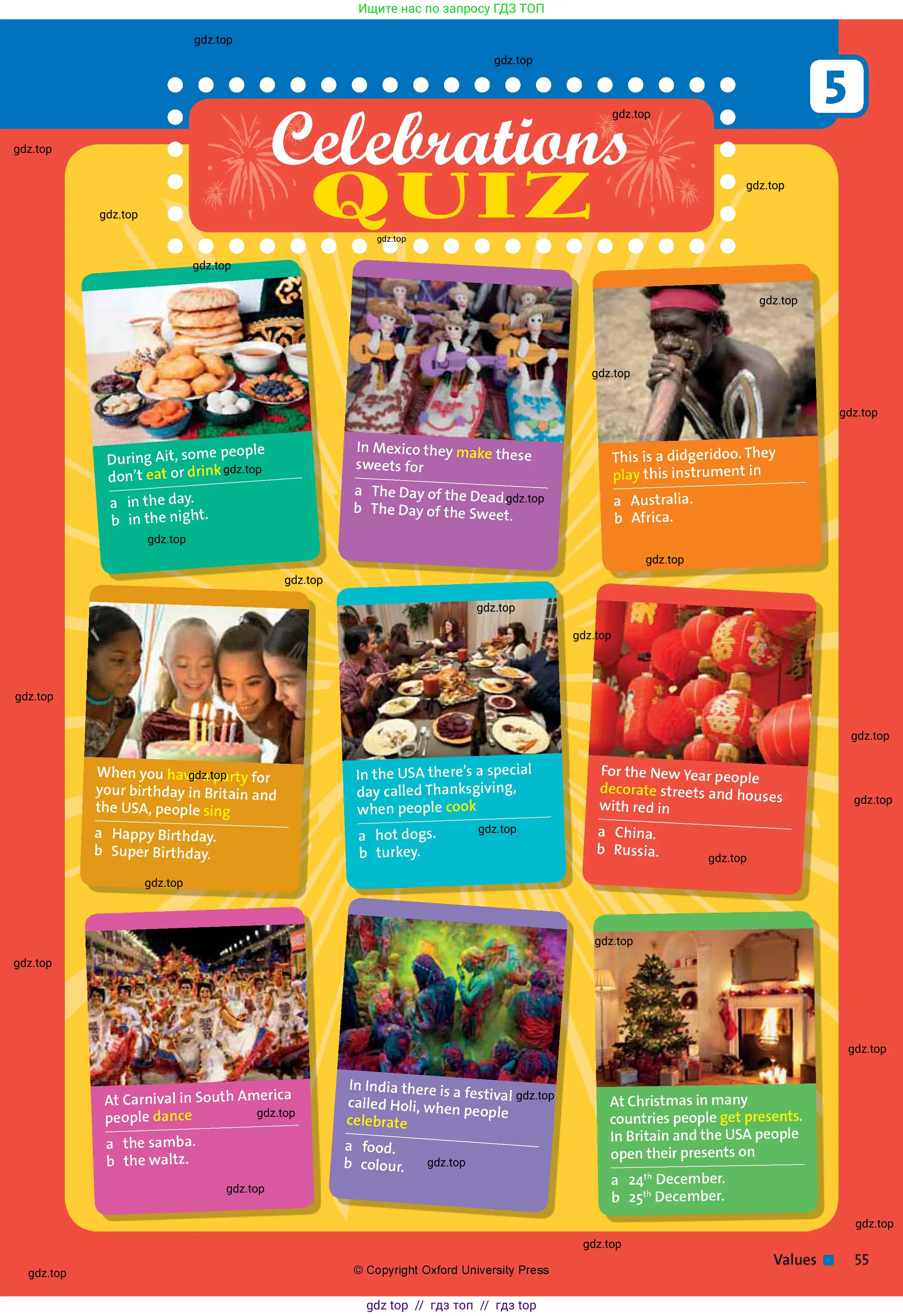 Английский язык (english), 5 класс Учебник (Student's book), авторы: Wetz Ben, Pye Diana, издательство Oxford University Press, Алматы, 2017, страница 55